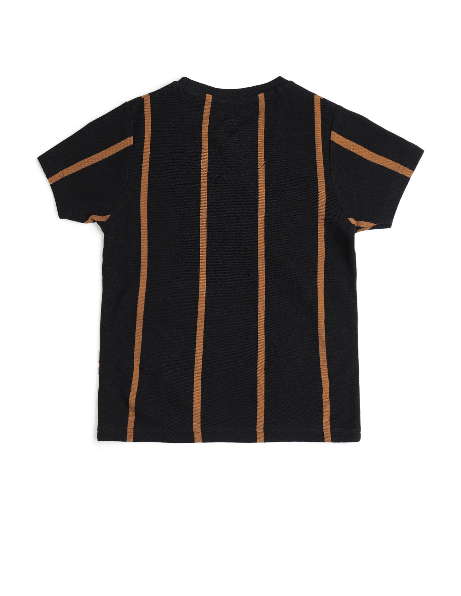 Boys Vertical Striped Pure Cotton T Shirt Black - U.S. POLO ASSN. | Large