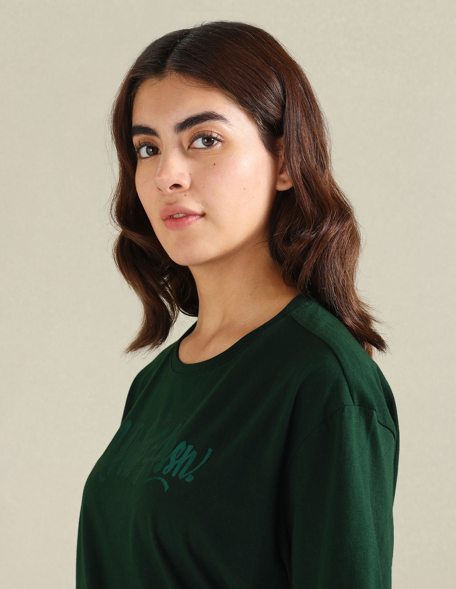 Tonal Logo Cotton Boyfriend T-Shirt Green - U.S. POLO ASSN. | Large