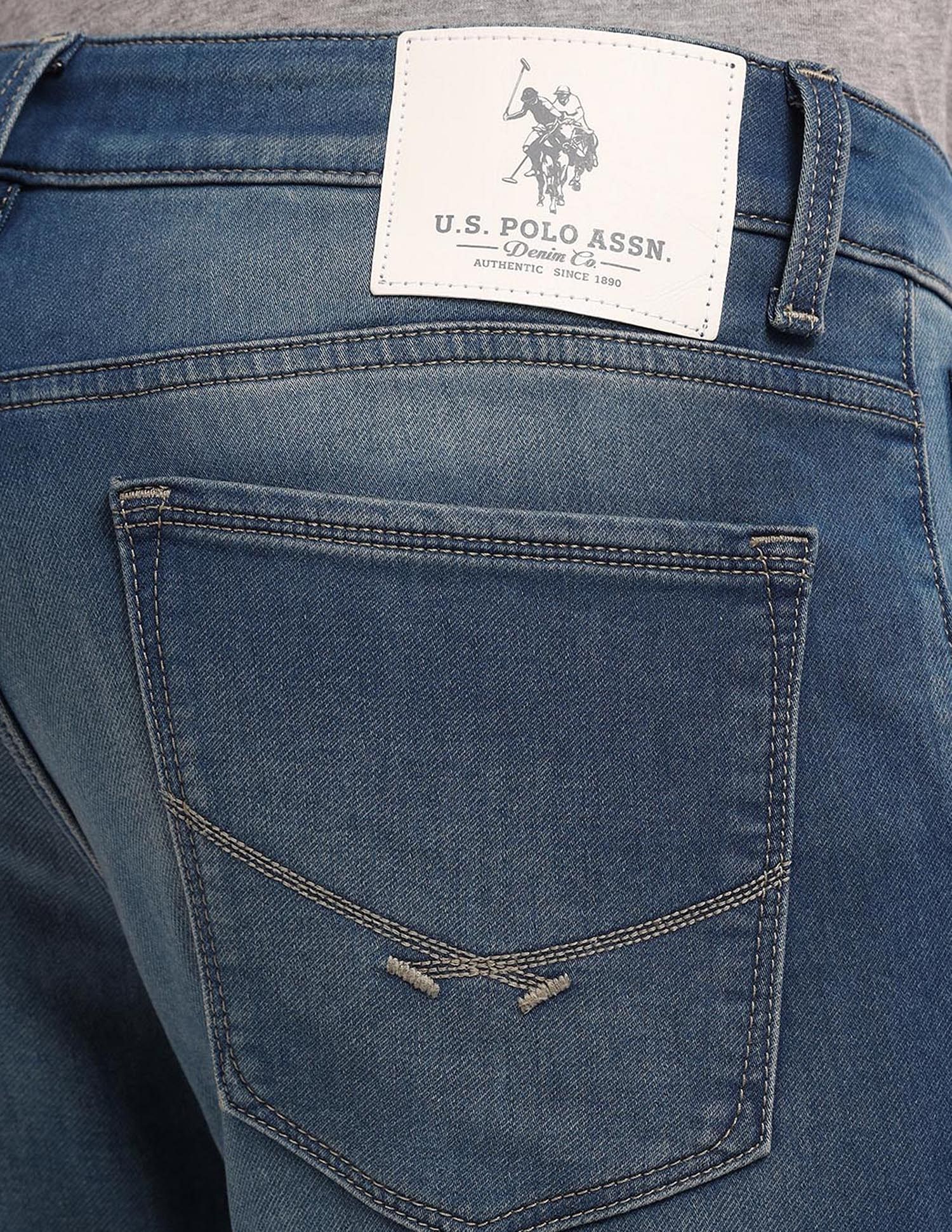 Brandon Slim Tapered Fit Blue Jeans Blue - U.S. Polo Assn. India | Large