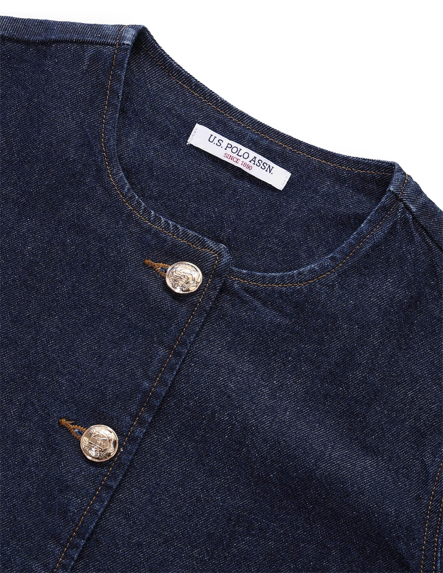 Solid Regular Fit Denim Jacket Dark Blue - U.S. Polo Assn. India | Large