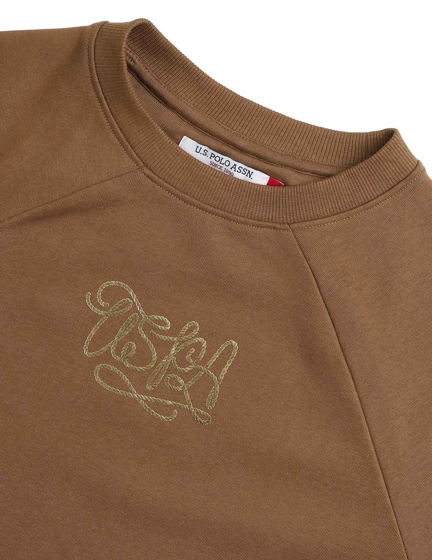 Raglan Fit Brand Printed Sweatshirt Brown - U.S. POLO ASSN. | Large