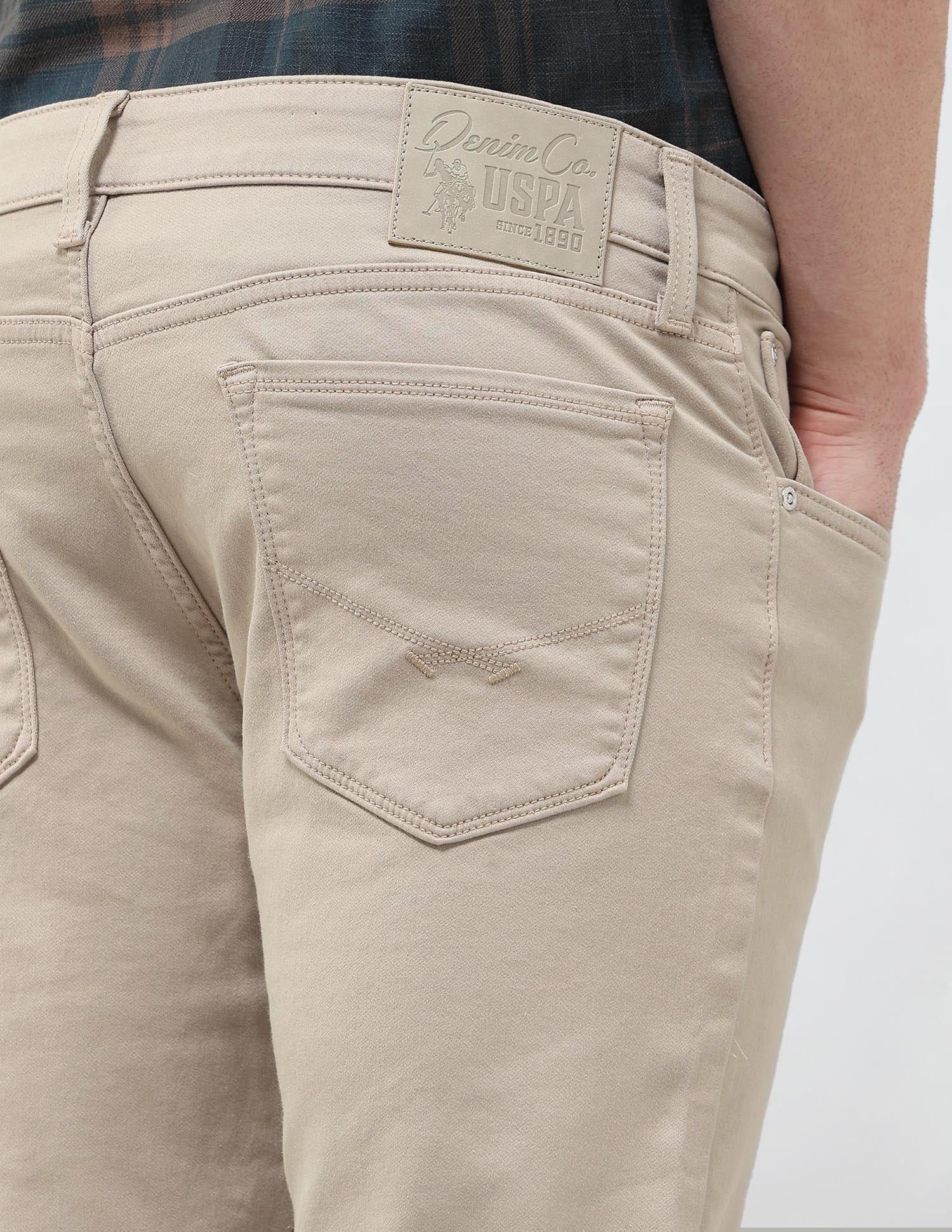 Brandon Slim Tapered Fit Mid Rise Jeans Beige - U.S. POLO ASSN. | Large