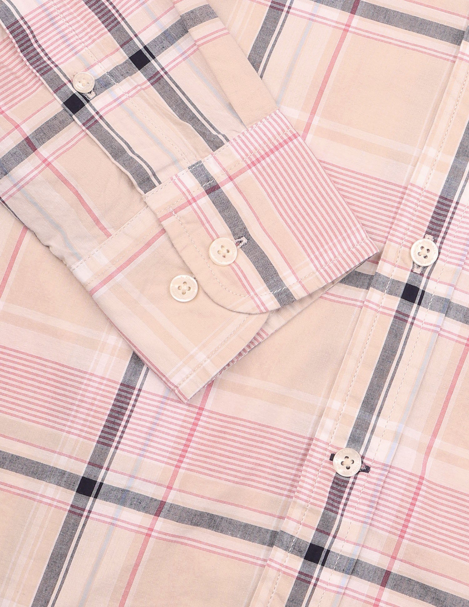 Plaid Checked Tailored Fit Shirt Beige - U.S. Polo Assn. India | Large