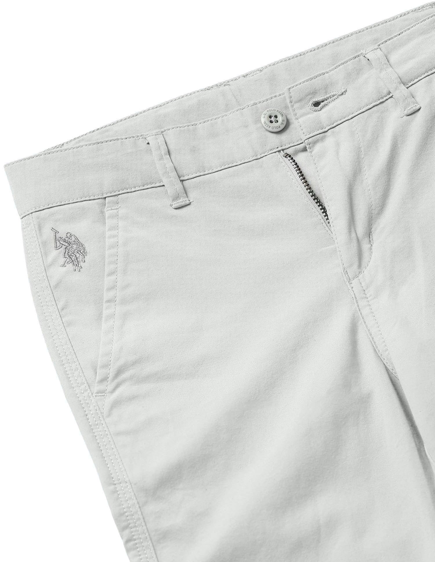 Mid Rise Twill Trousers Light Grey - U.S. Polo Assn. India | Large
