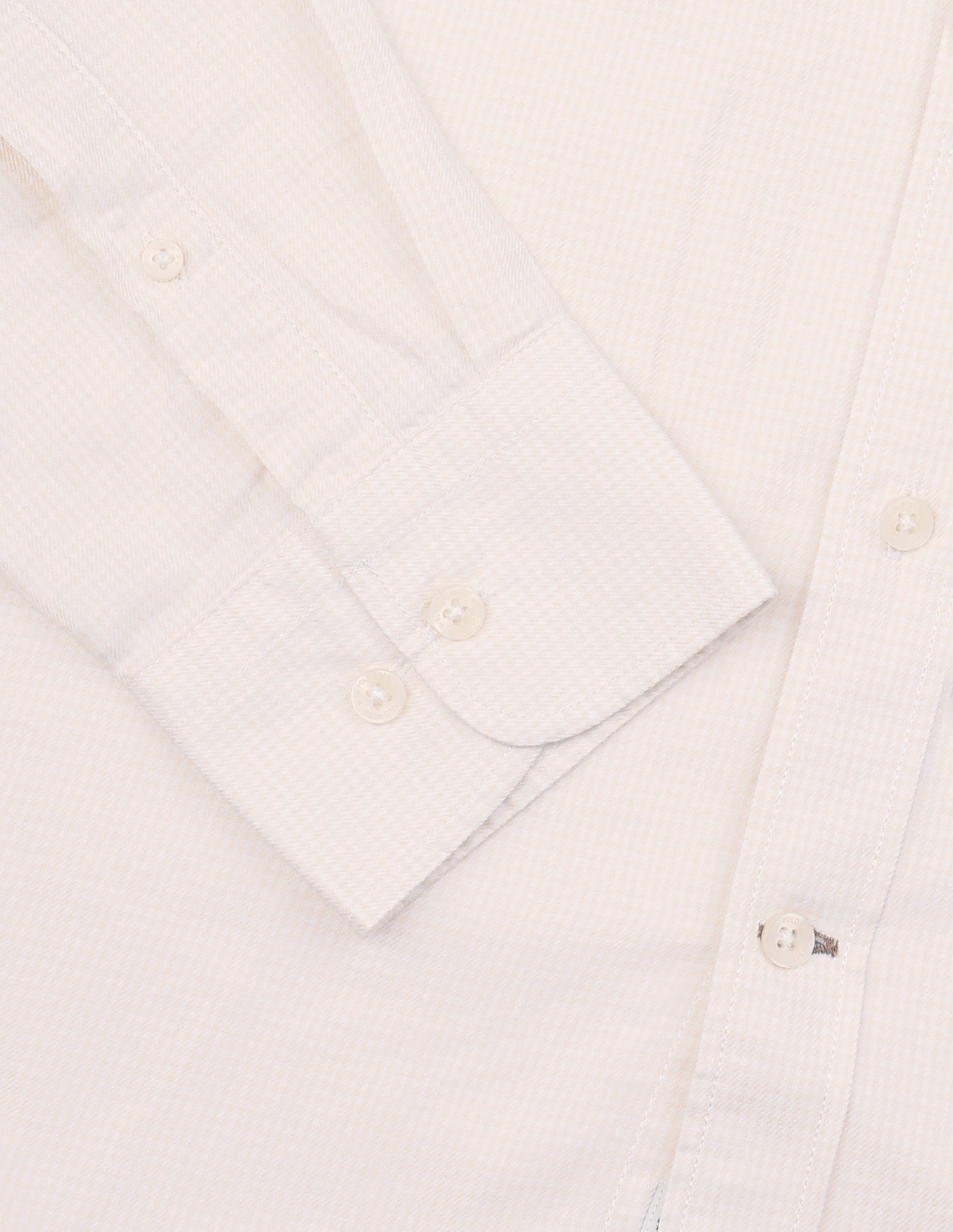 Twill Tailored Fit Button-Down Collar Shirt Ivory - U.S. Polo Assn. India | Large