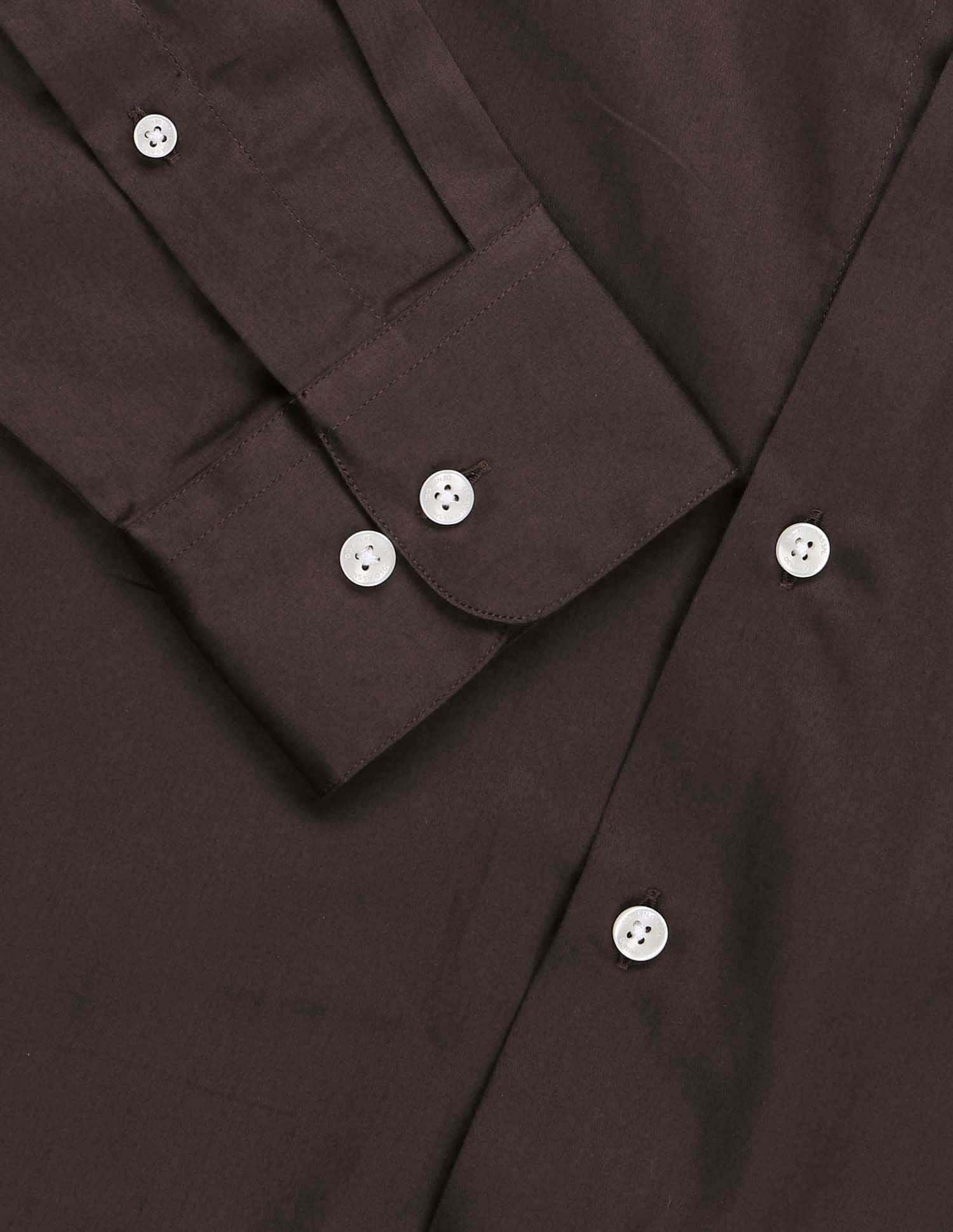 Tailored Fit Satin Shirt Brown - U.S. Polo Assn. India | Large