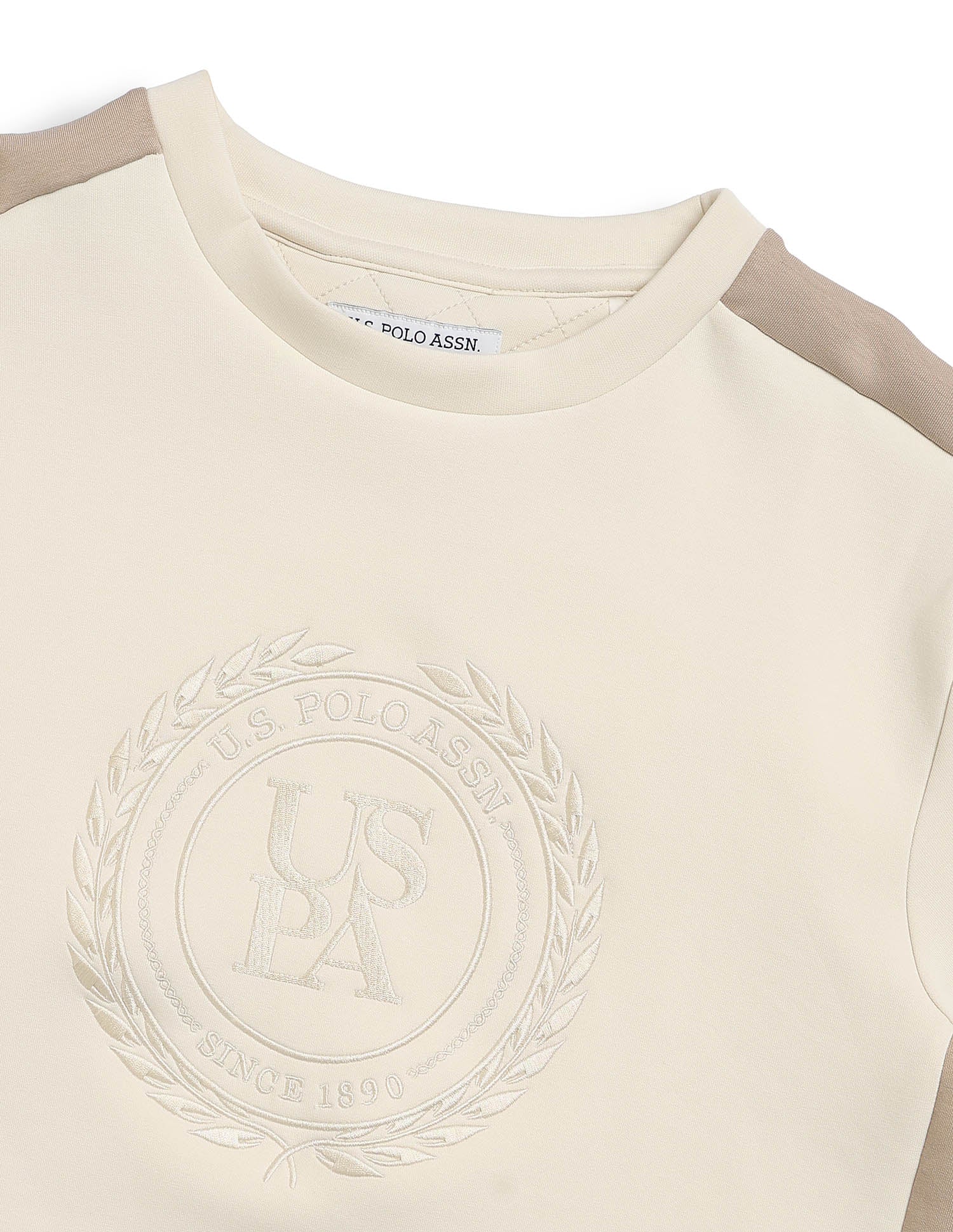 Brand Embroidered Regular Fit Sweatshirt Off White - U.S. POLO ASSN. | Large