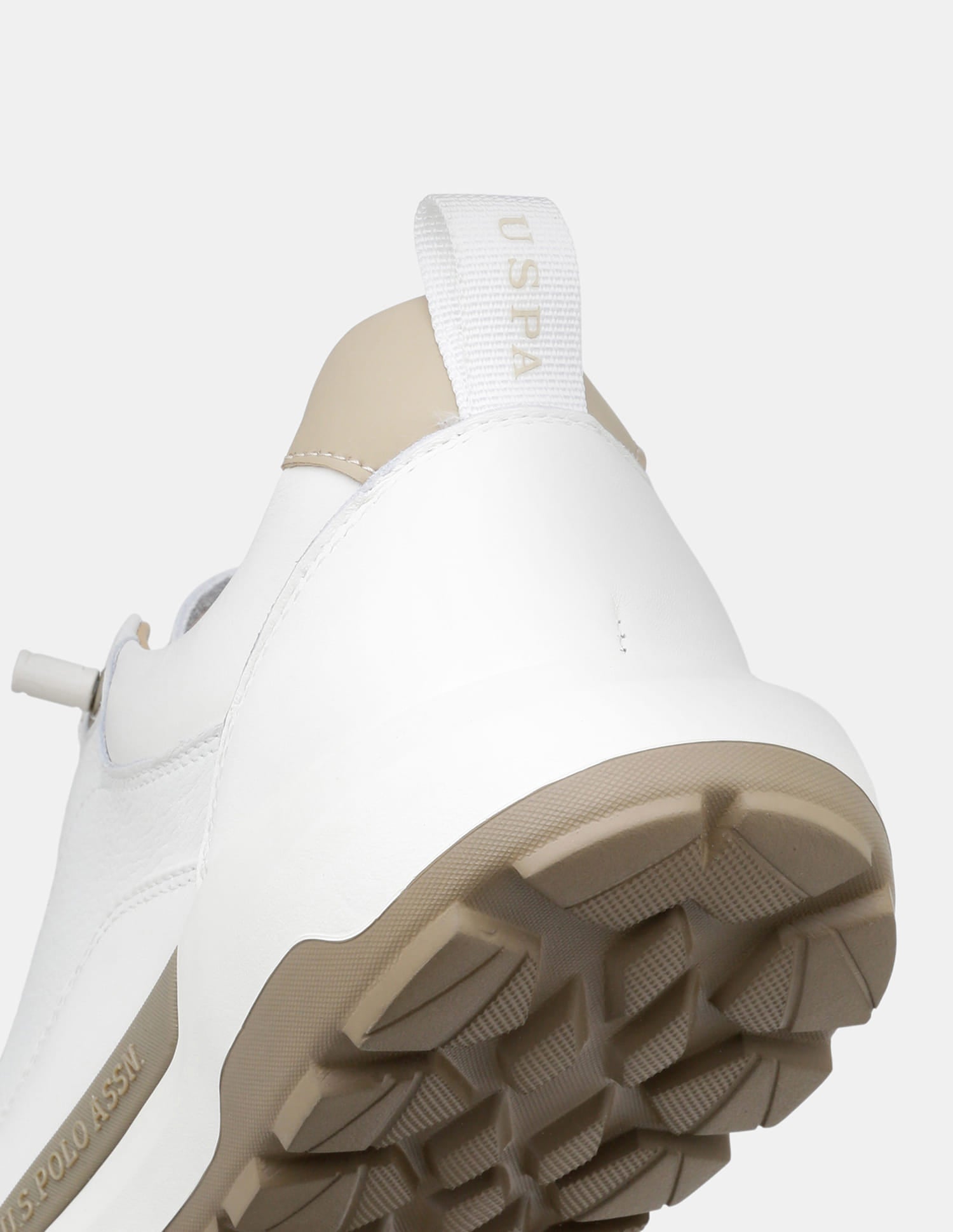 Round Toe Lace Ups Ansel Sneakers White - U.S. Polo Assn. India | Large