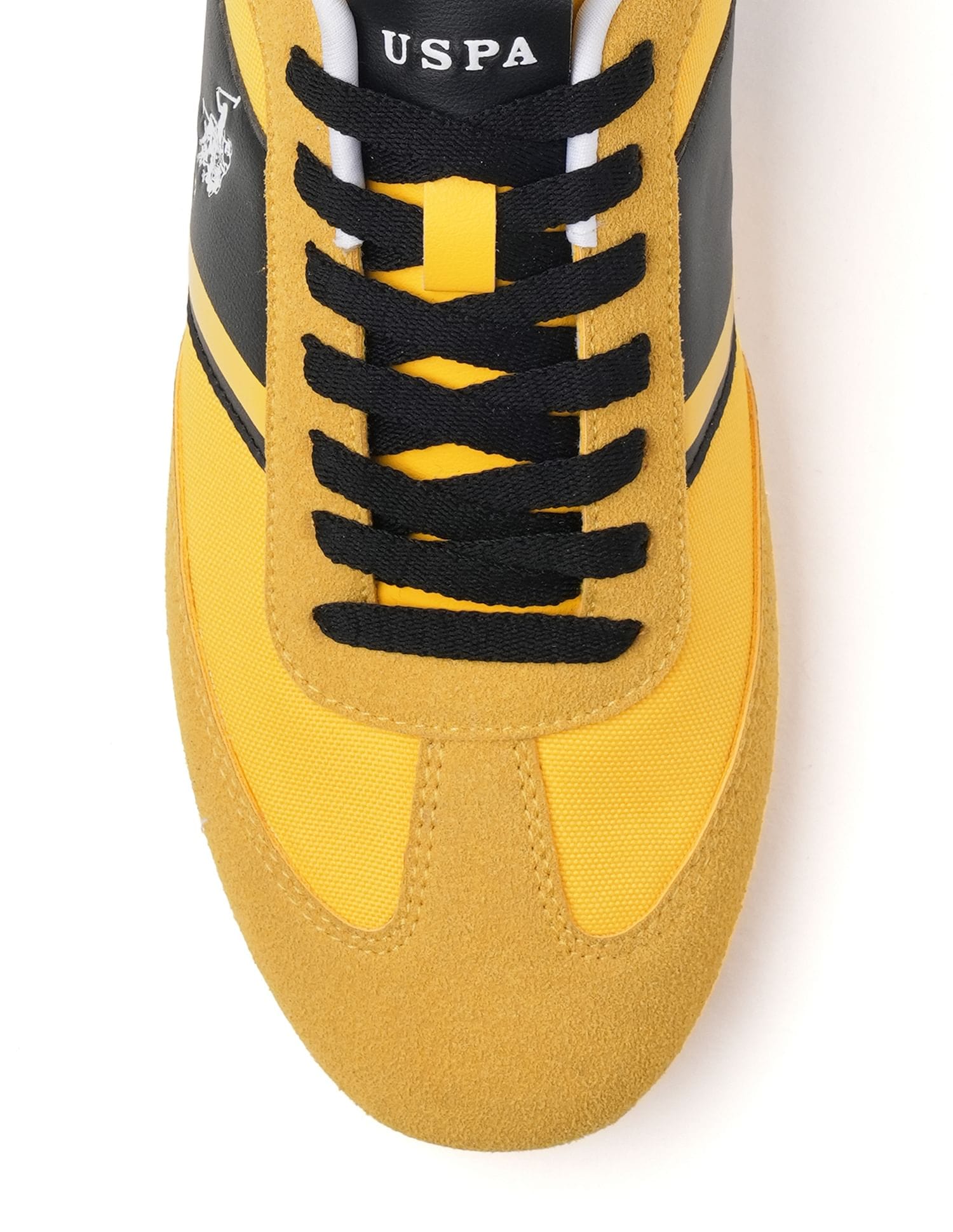 Men Vadler Suede Colourblocked Sneakers Yellow - U.S. Polo Assn. India | Large