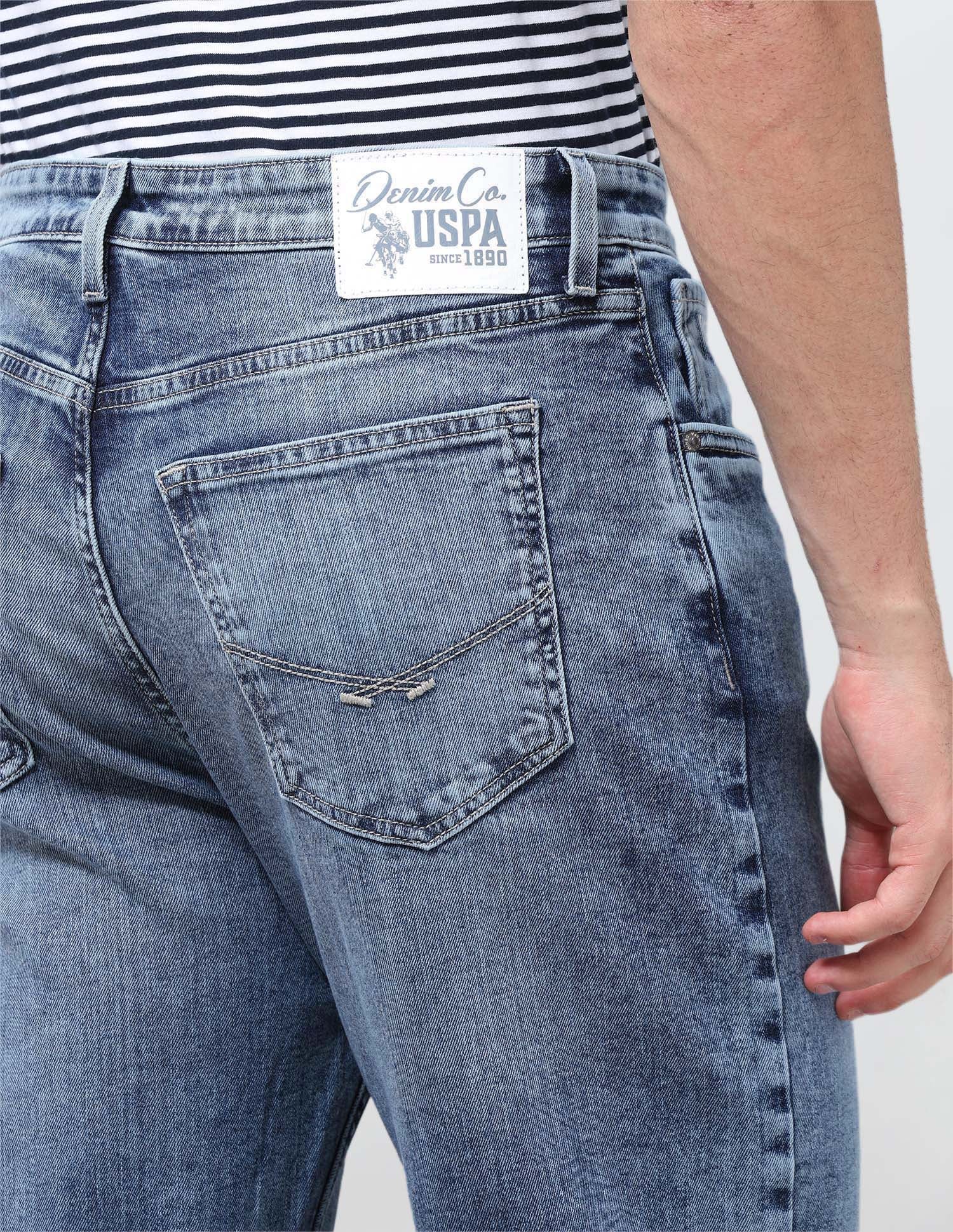 Logan Loose Straight Fit Blue Jeans Light Blue - U.S. Polo Assn. India | Large