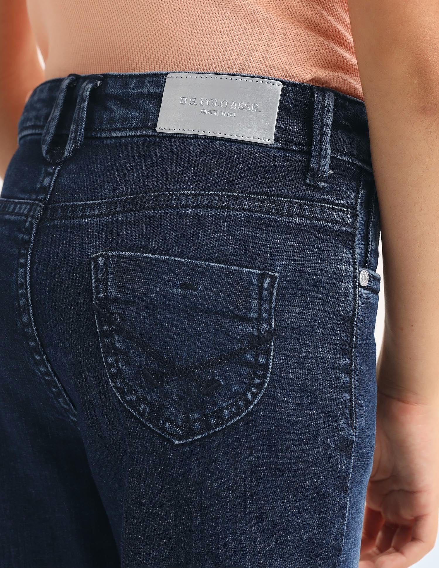 Girls Bootcut Fit Blue Jeans Blue - U.S. POLO ASSN. | Large