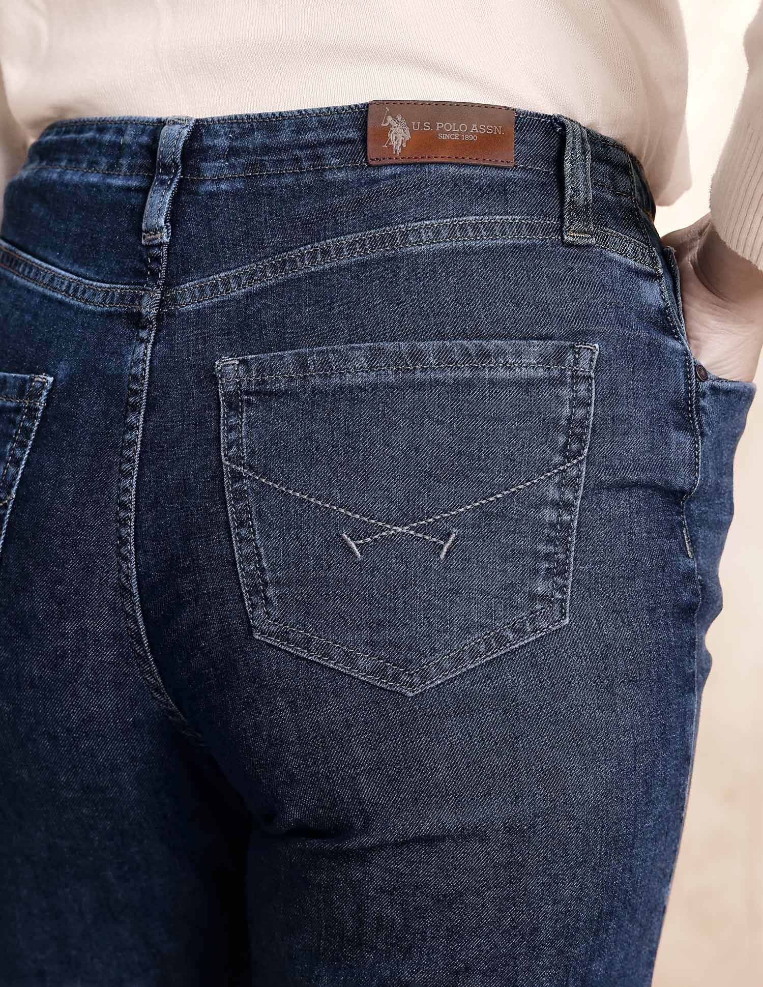 High Rise Straight Fit Jeans Blue - U.S. POLO ASSN. | Large