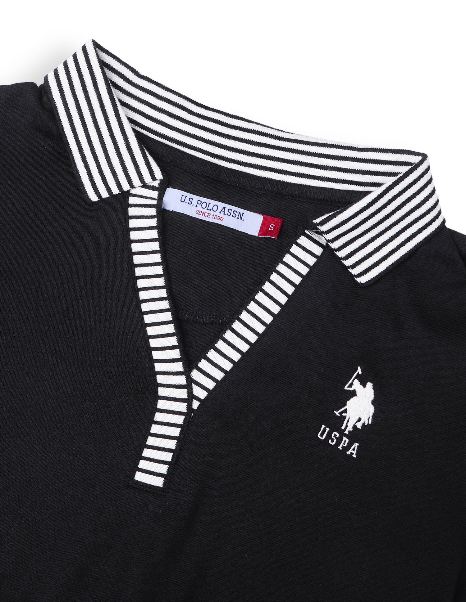 Solid Regular Fit Polo Shirt Black - U.S. Polo Assn. India | Large