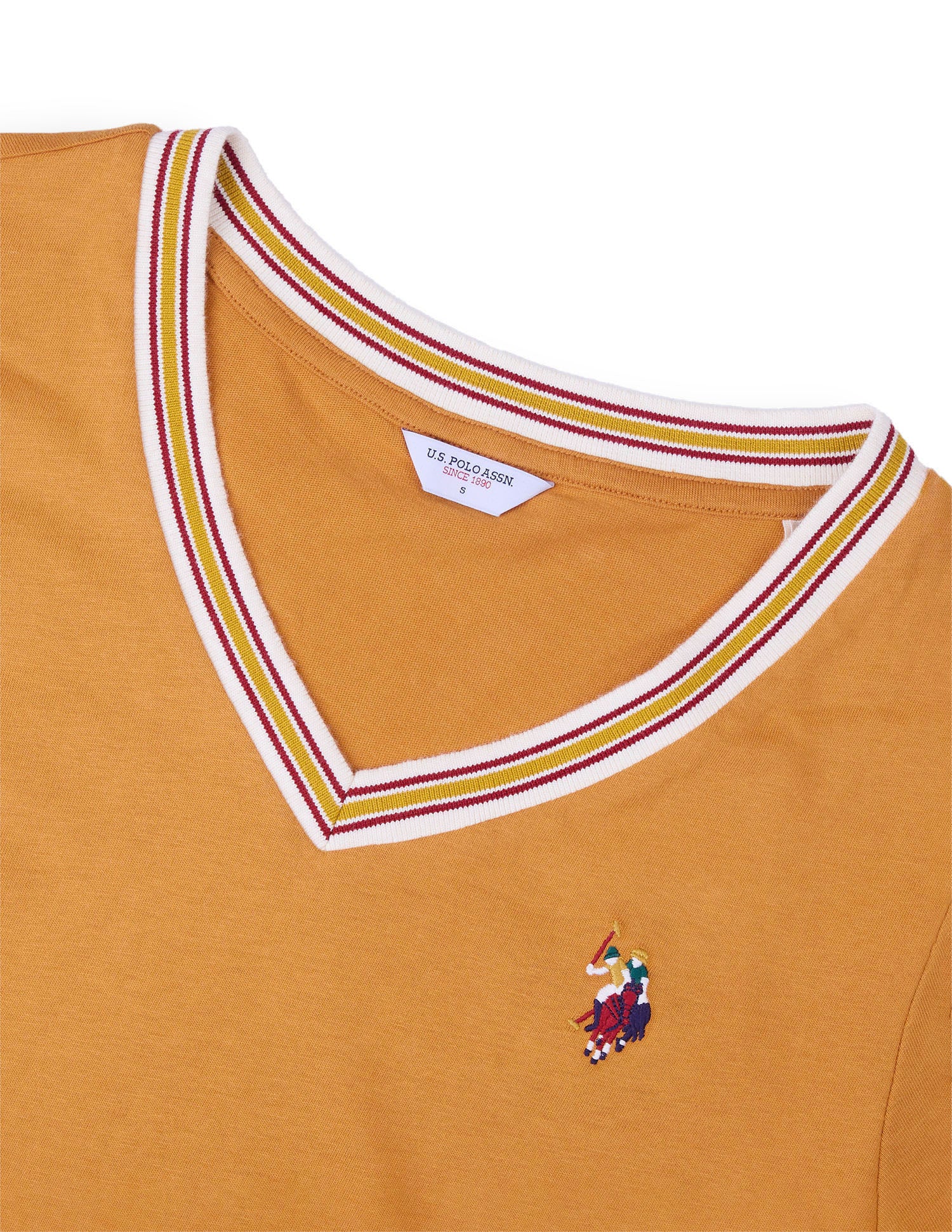 Solid Regular Fit T-Shirt Orange - U.S. Polo Assn. India | Large