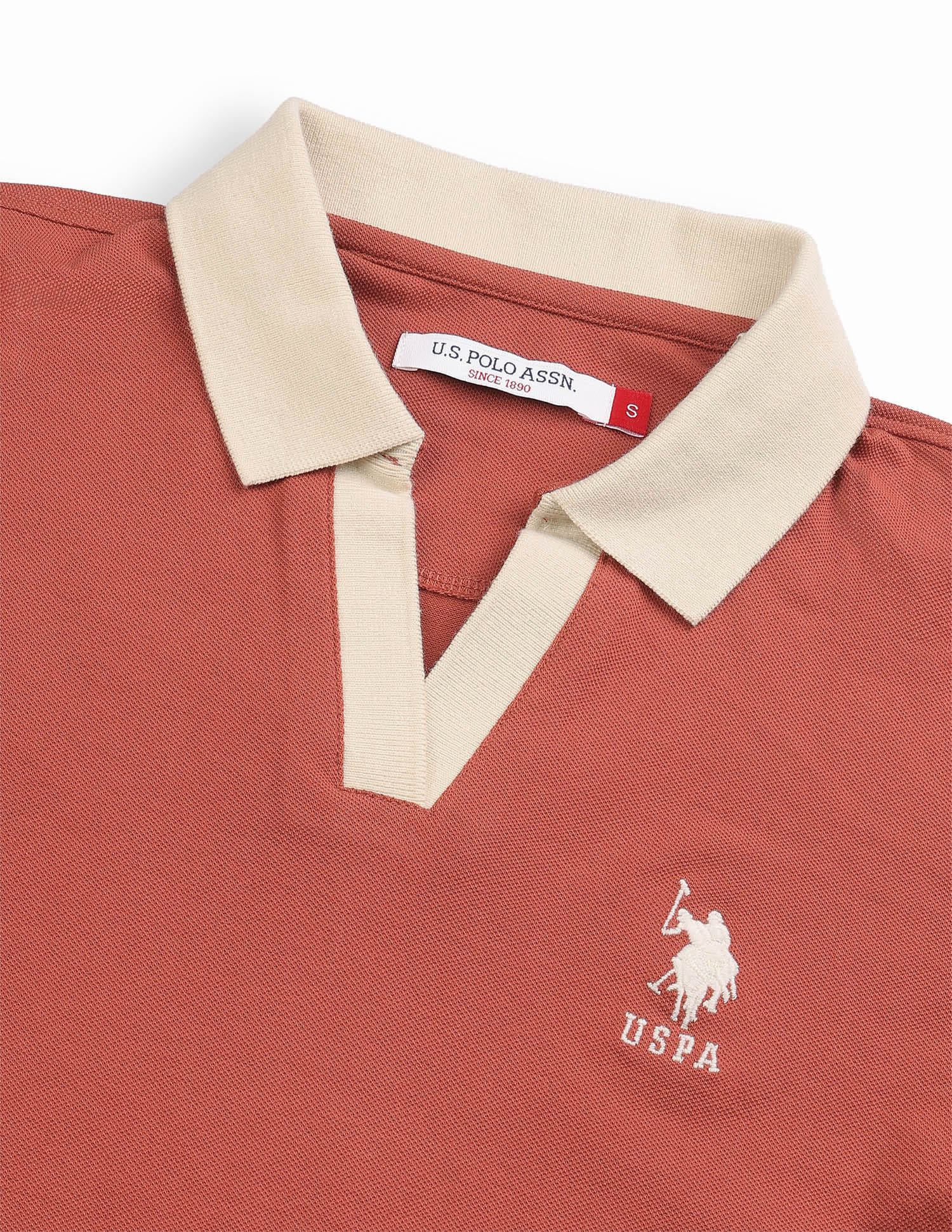 Contrast Collar Regular Fit Polo Shirt Red - U.S. Polo Assn. India | Large
