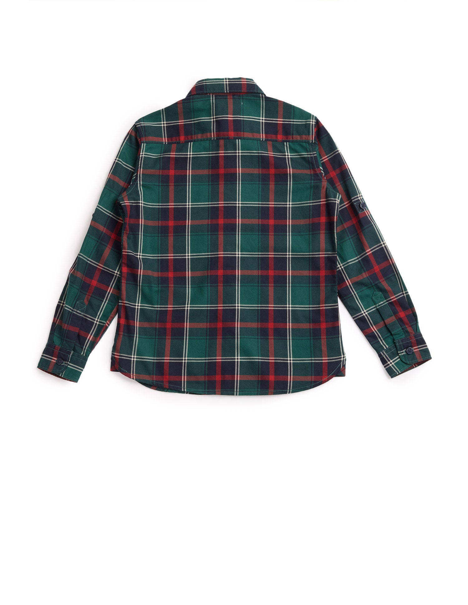 Boys Plaid Checked Twill Shirt Green - U.S. POLO ASSN. | Large