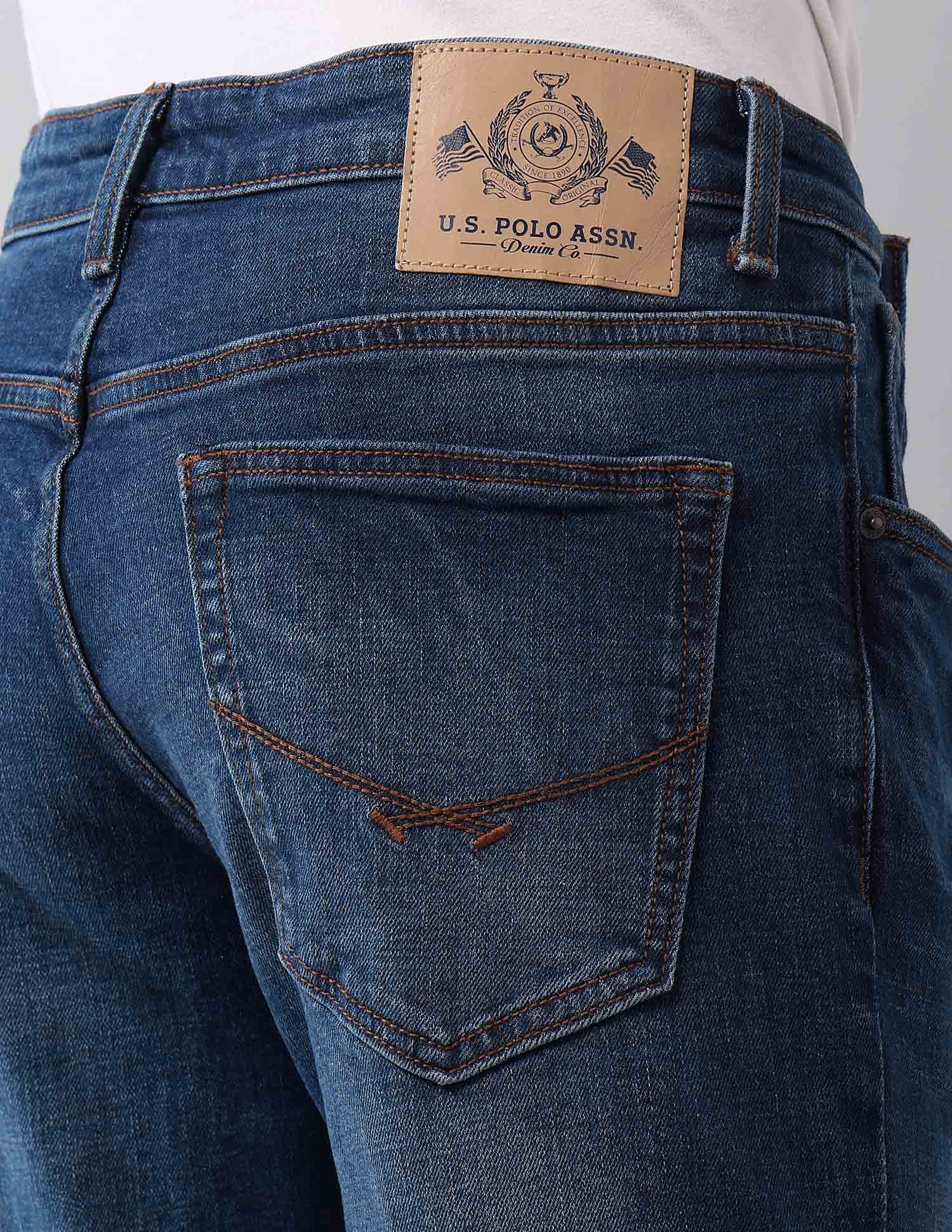 Brandon Slim Tapered Fit Blue Jeans Blue - U.S. Polo Assn. India | Large