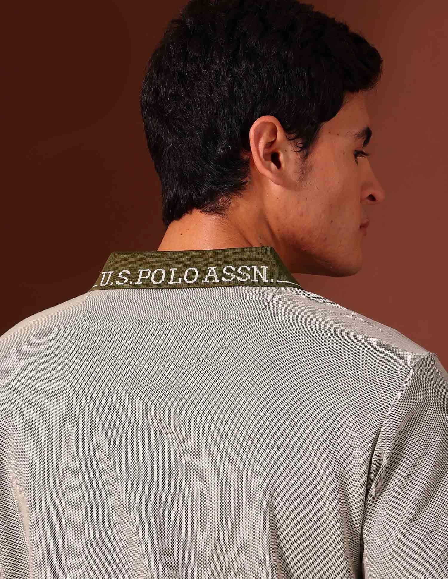 Solid Work and Wander Polo Shirt Light Olive - U.S. Polo Assn. India | Large