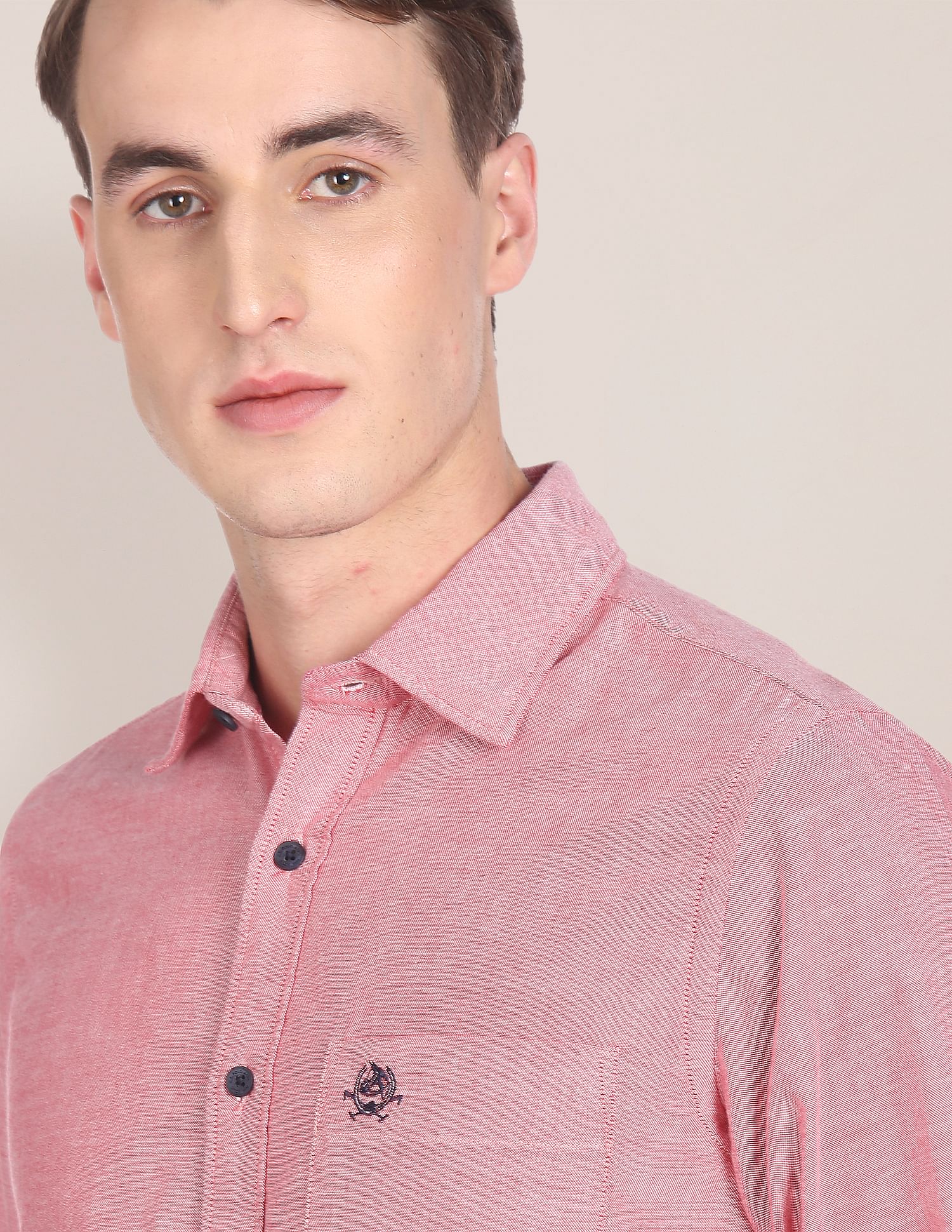 Premium Cotton Oxford Casual Shirt Red - U.S. Polo Assn. India | Large