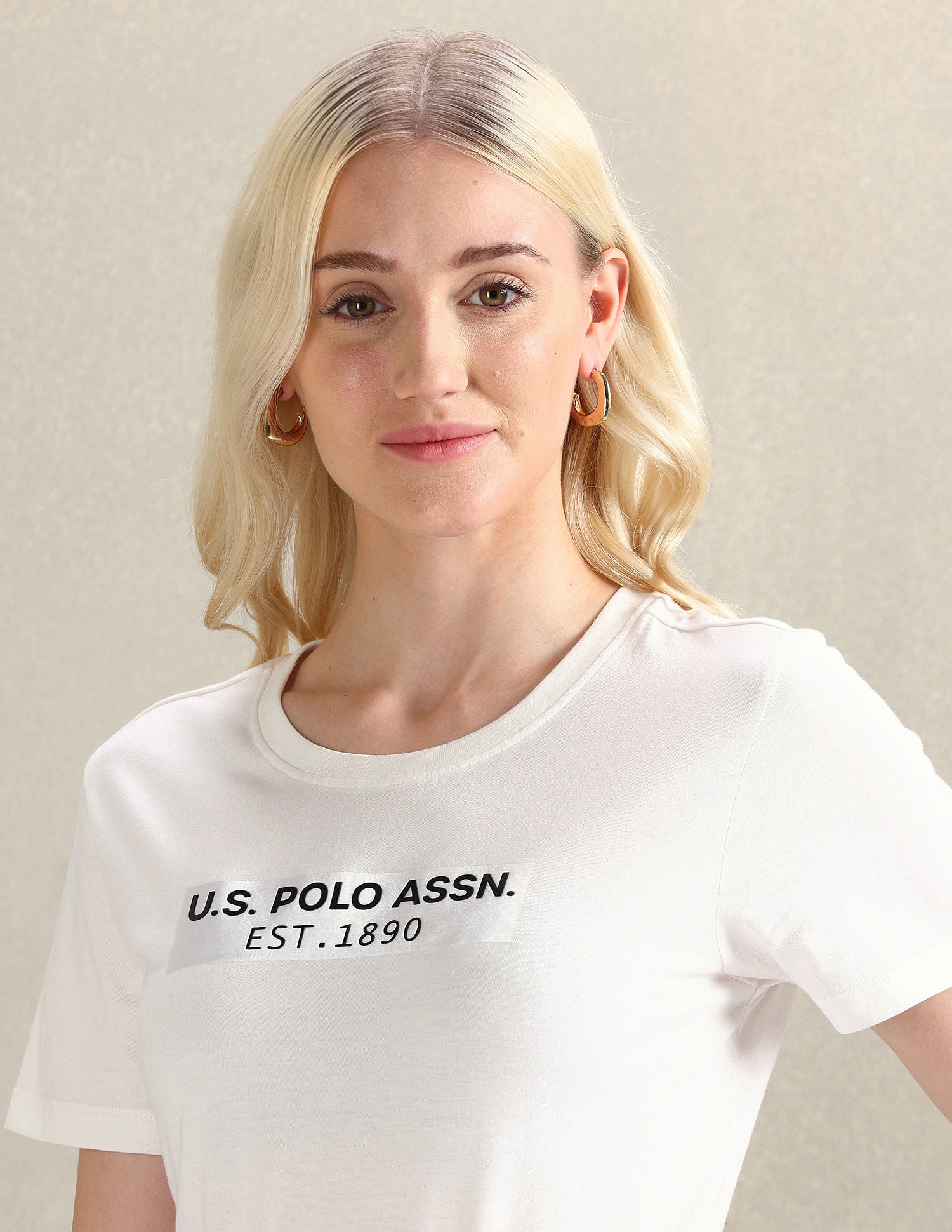 Pure Cotton Sticker Print T-Shirt White - U.S. POLO ASSN. | Large