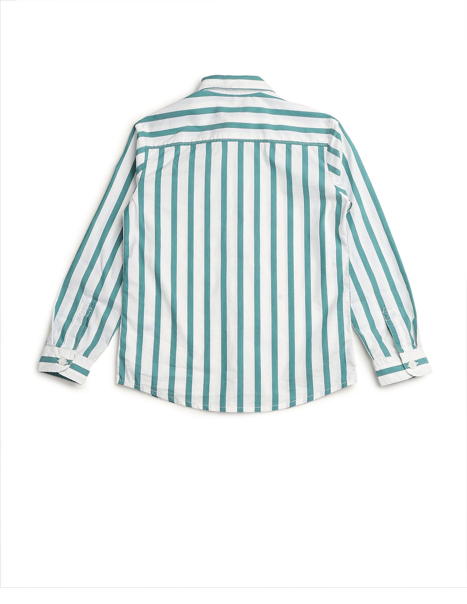 Boys Vertical Striped Regular Fit Shirt Green - U.S. POLO ASSN. | Large