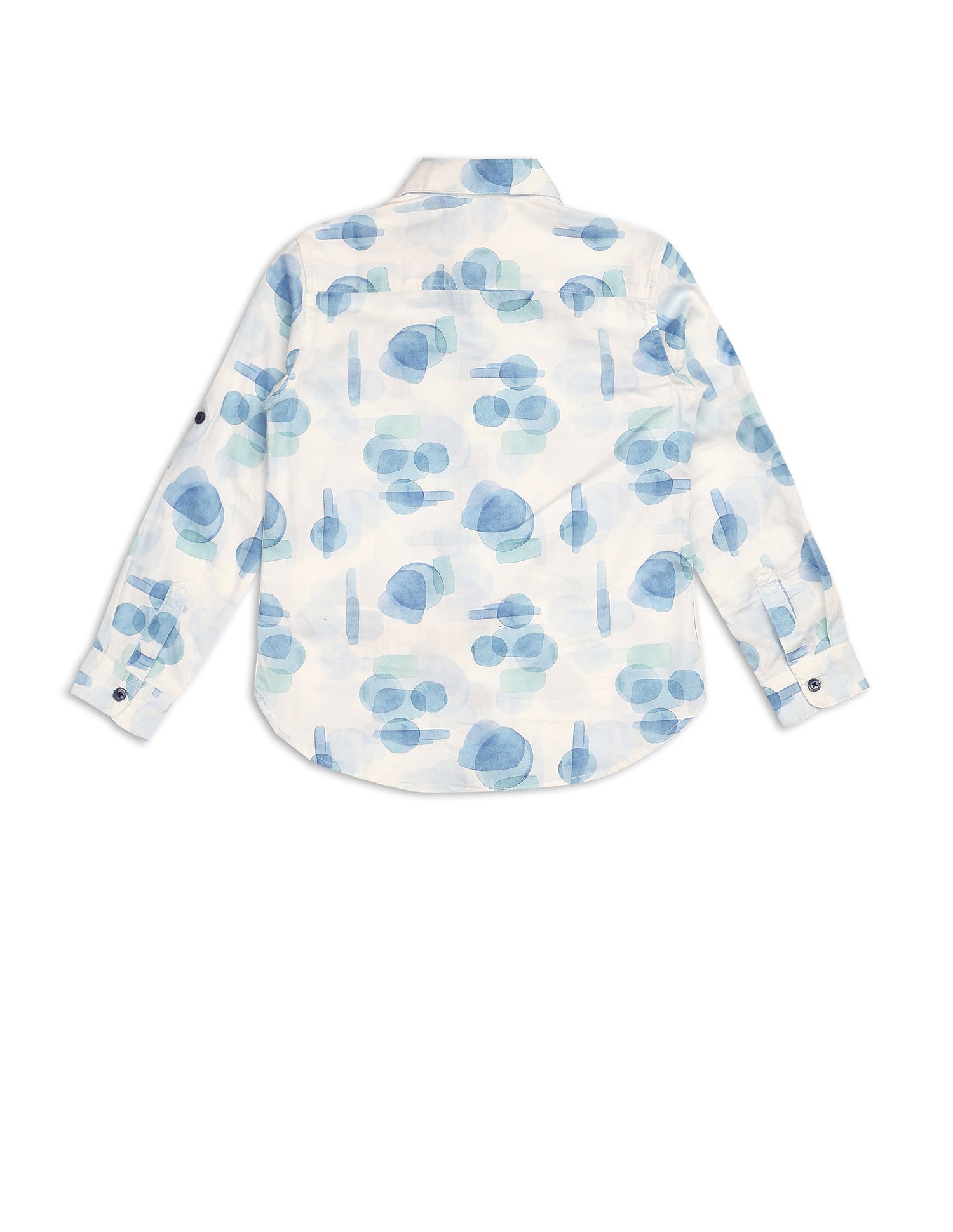 Boys Abstract Printed Satin Shirt Blue - U.S. POLO ASSN. | Large