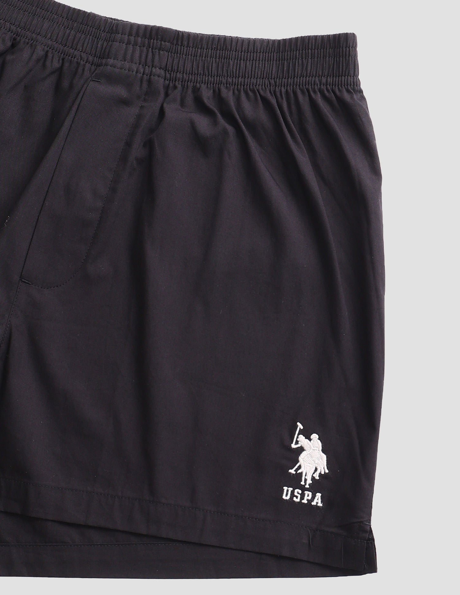 Pure Cotton OEX04 Boxer Shorts - Pack Of 1 Black - U.S. POLO ASSN. | Large