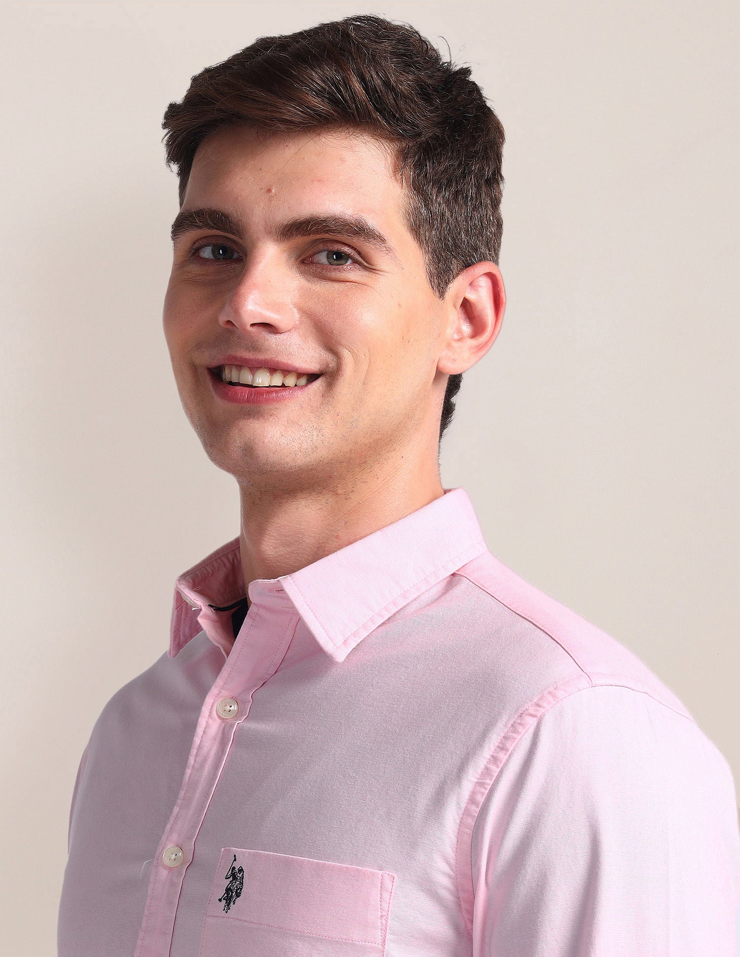 Solid Dobby Shirt Pink - U.S. Polo Assn. India | Large