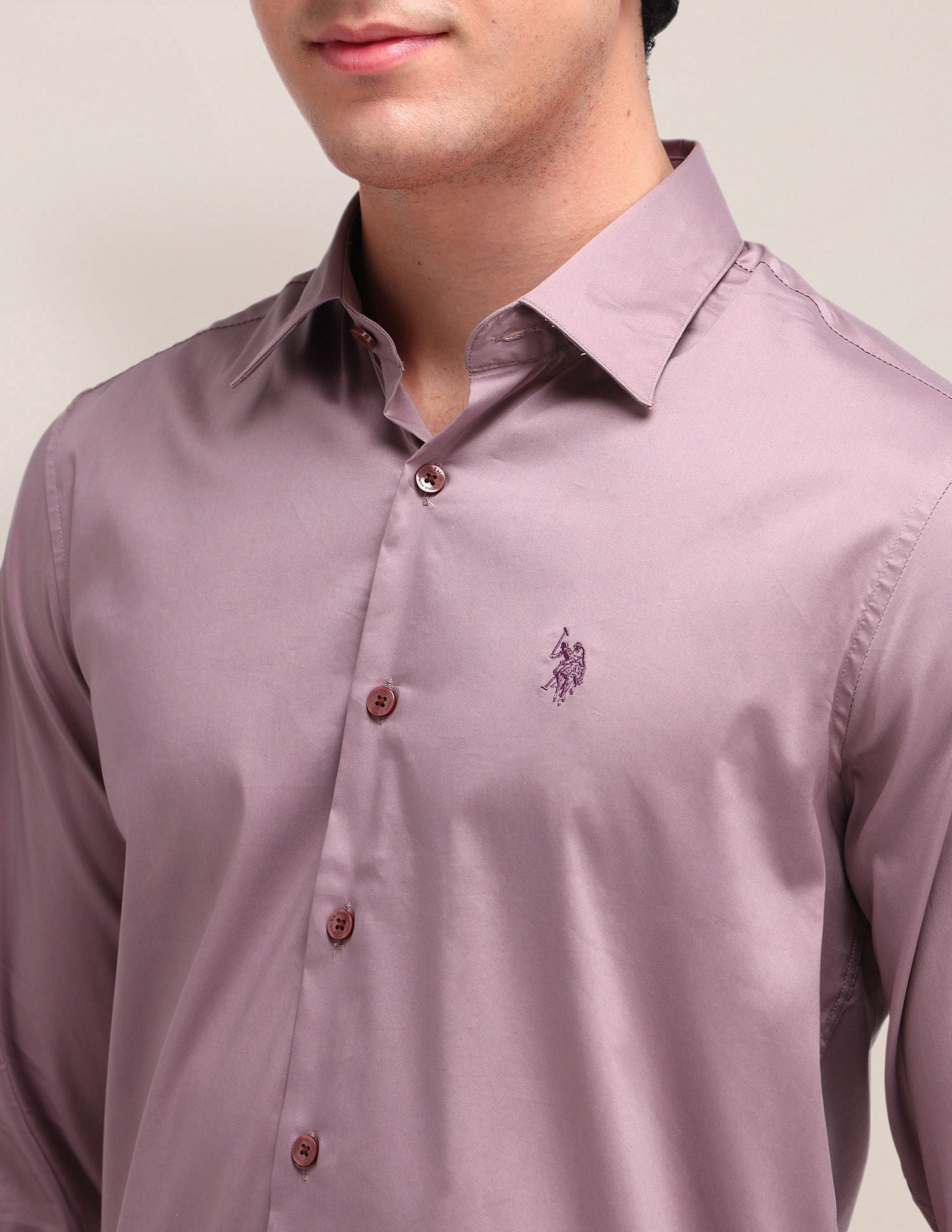 Solid Regular Fit Shirt Pink - U.S. POLO ASSN. | Large