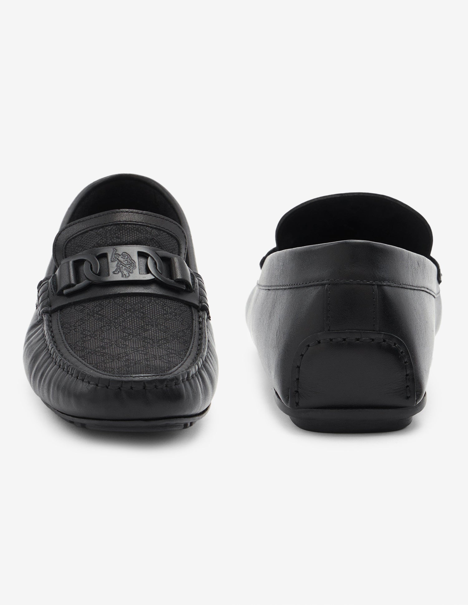 Textured Leather Alvo Loafers Black - U.S. Polo Assn. India | Large