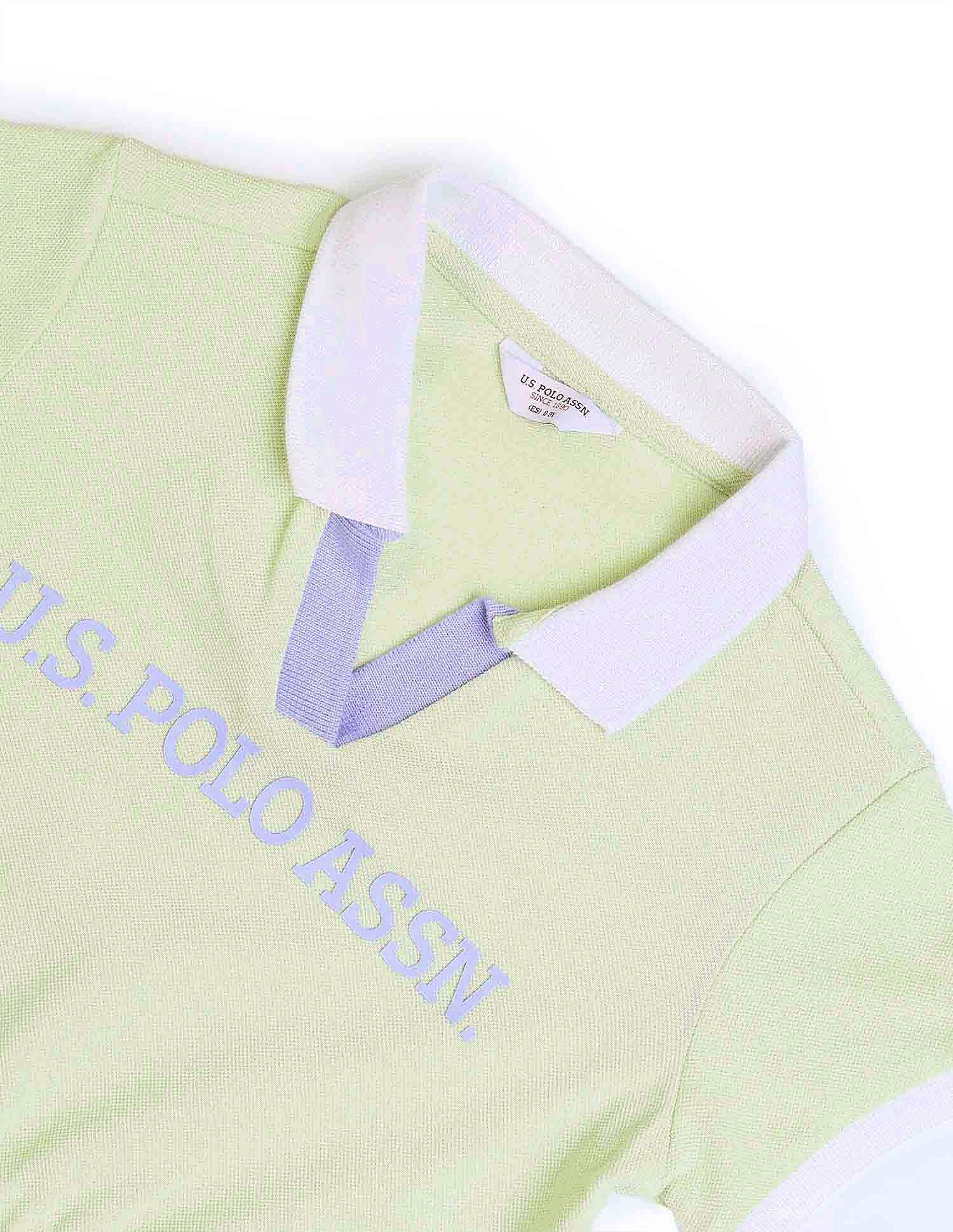 Girls Solid Skater Dress Light Green - U.S. POLO ASSN. | Large