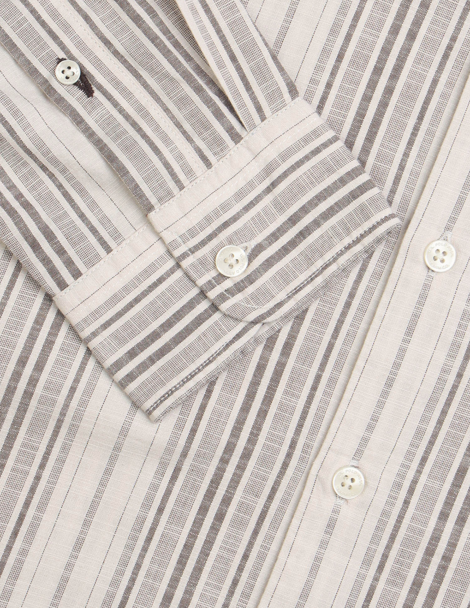 Vertical Striped Regular Fit Shirt Beige - U.S. Polo Assn. India | Large