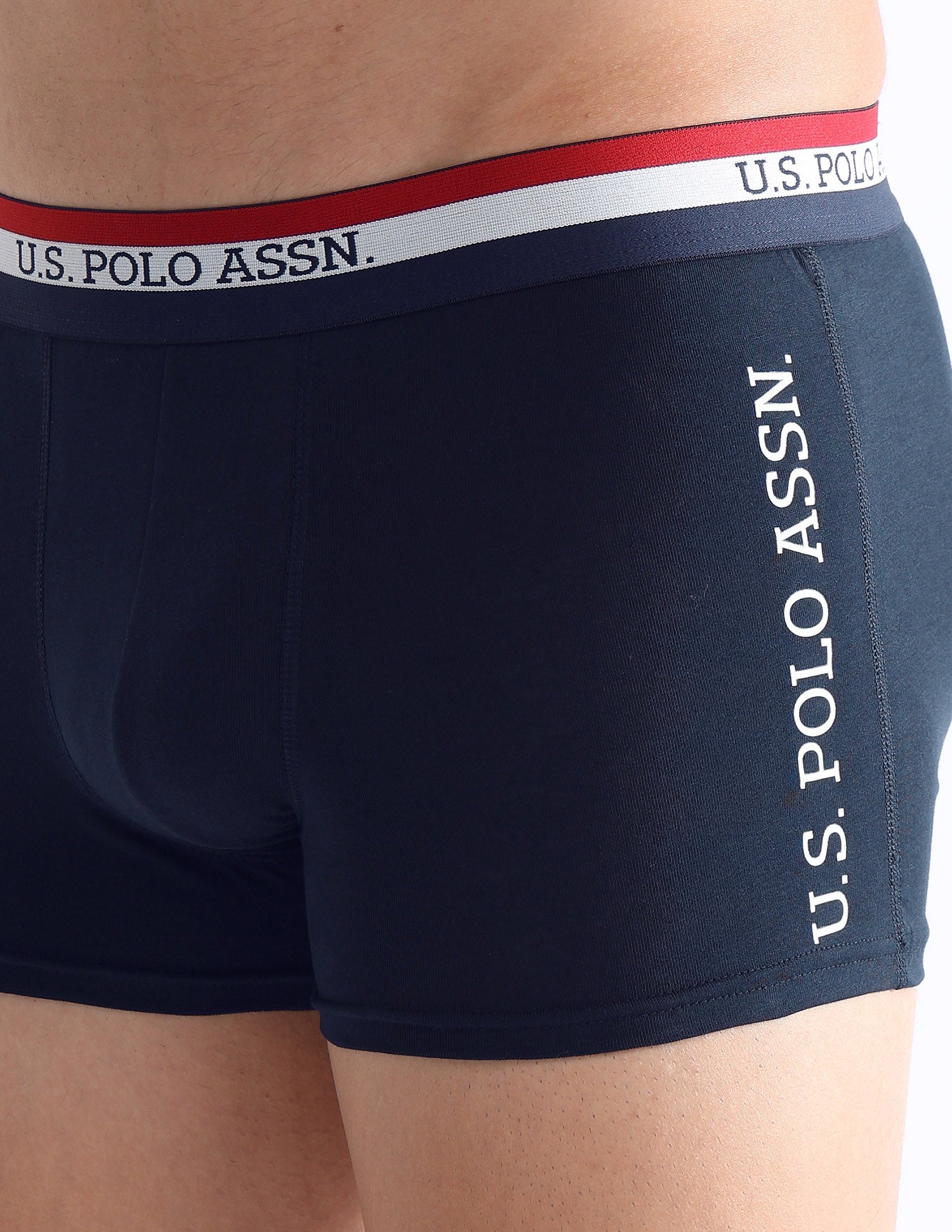 Solid Antibacterial ET002 Trunks - Pack Of 2 Navy and Iron Gate - U.S. POLO ASSN. | Large