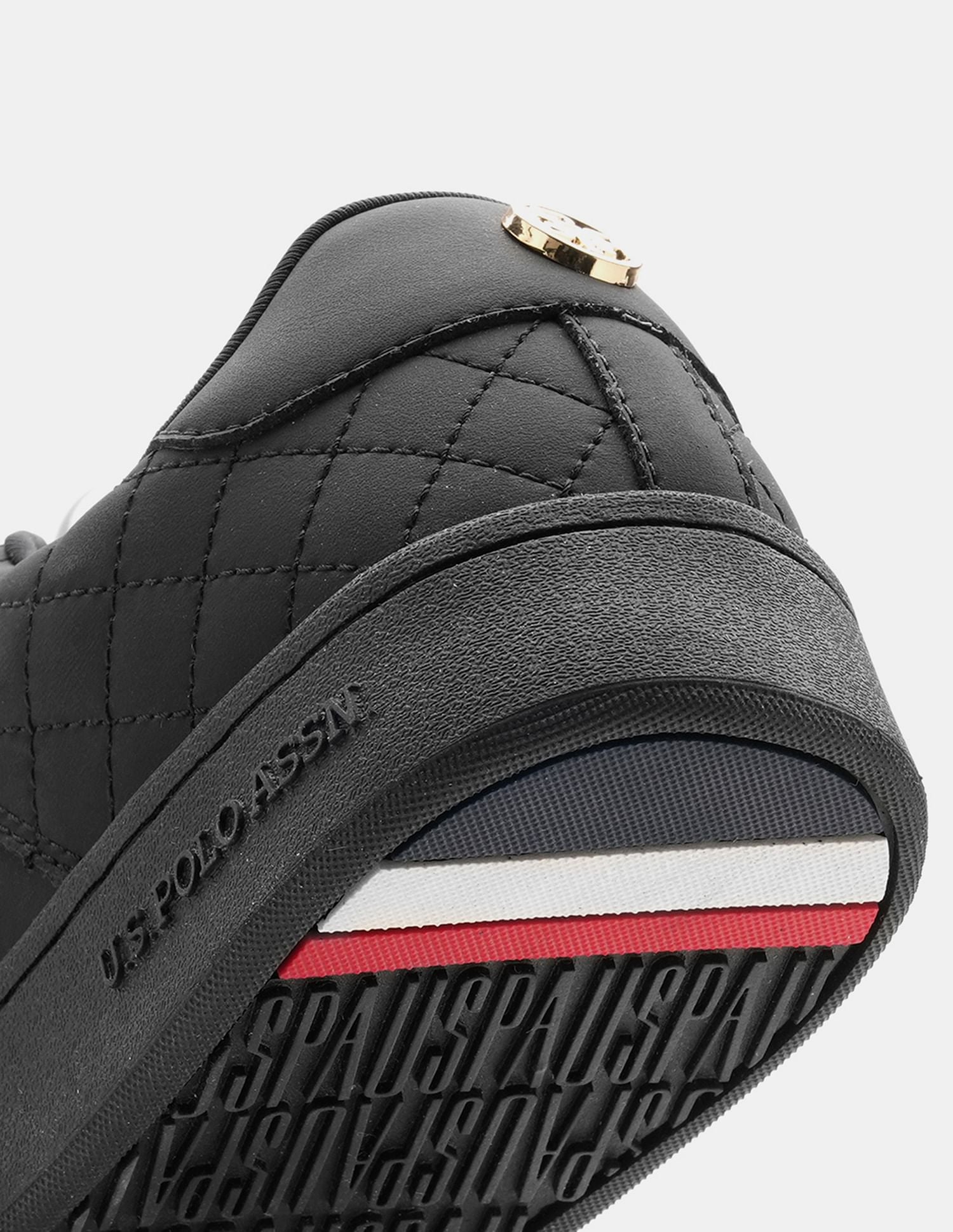 Women Simone 3.0 Metallic Logo Sneakers Black - U.S. POLO ASSN. | Large