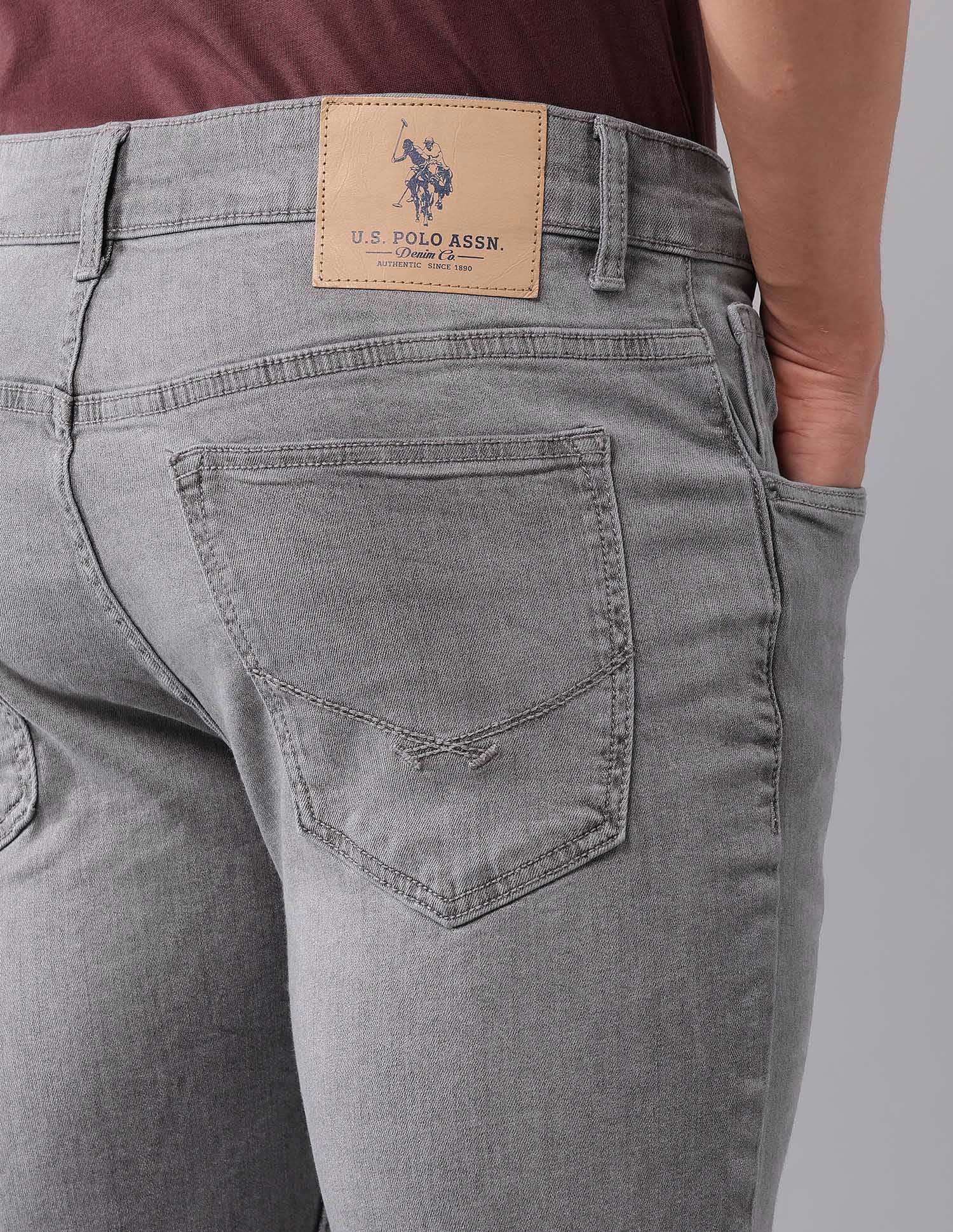 Brandon Slim Tapered Fit Grey Jeans Grey - U.S. Polo Assn. India | Large