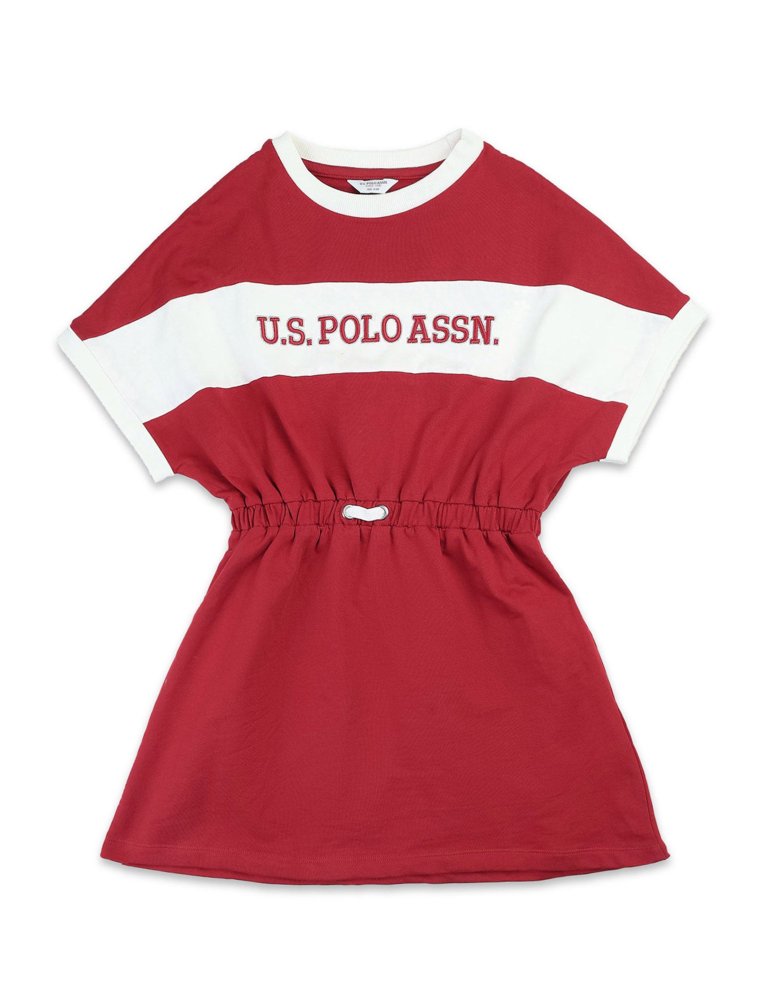 Girls Brand Embroidered A-Line Dress Red - U.S. POLO ASSN. | Large
