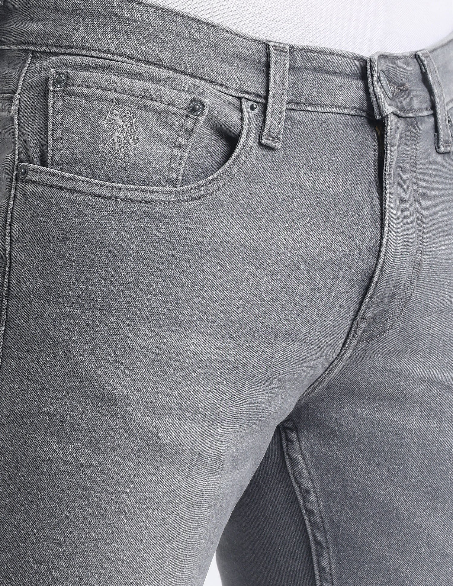 Henry Tapered Cropped Fit Grey Jeans Grey - U.S. Polo Assn. India | Large