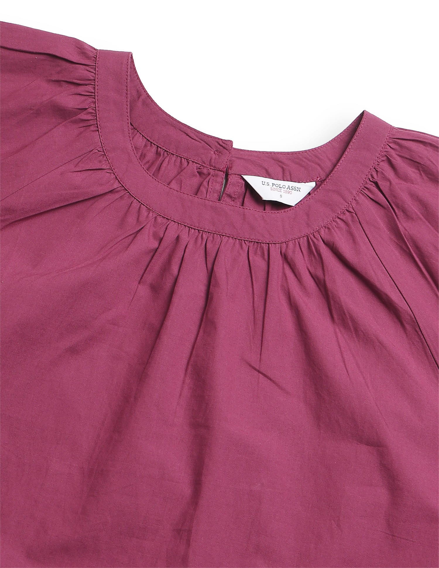 Raglan Sleeve Top With Pleats And Lace Purple - U.S. Polo Assn. India | Large