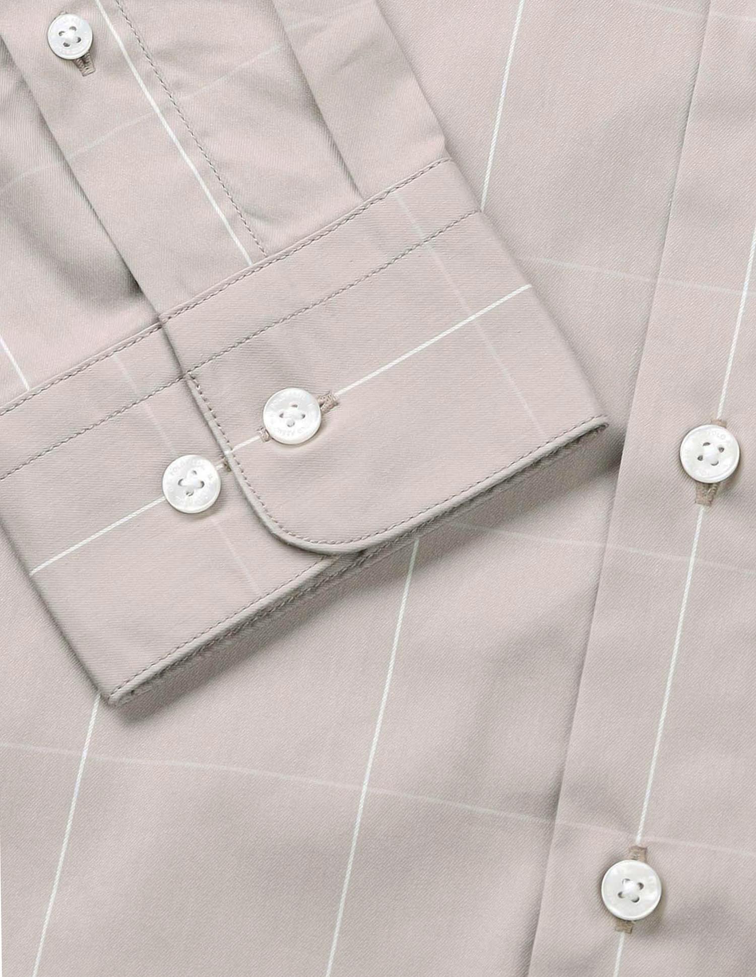 Windowpane Checked Twill Shirt Light Grey - U.S. Polo Assn. India | Large
