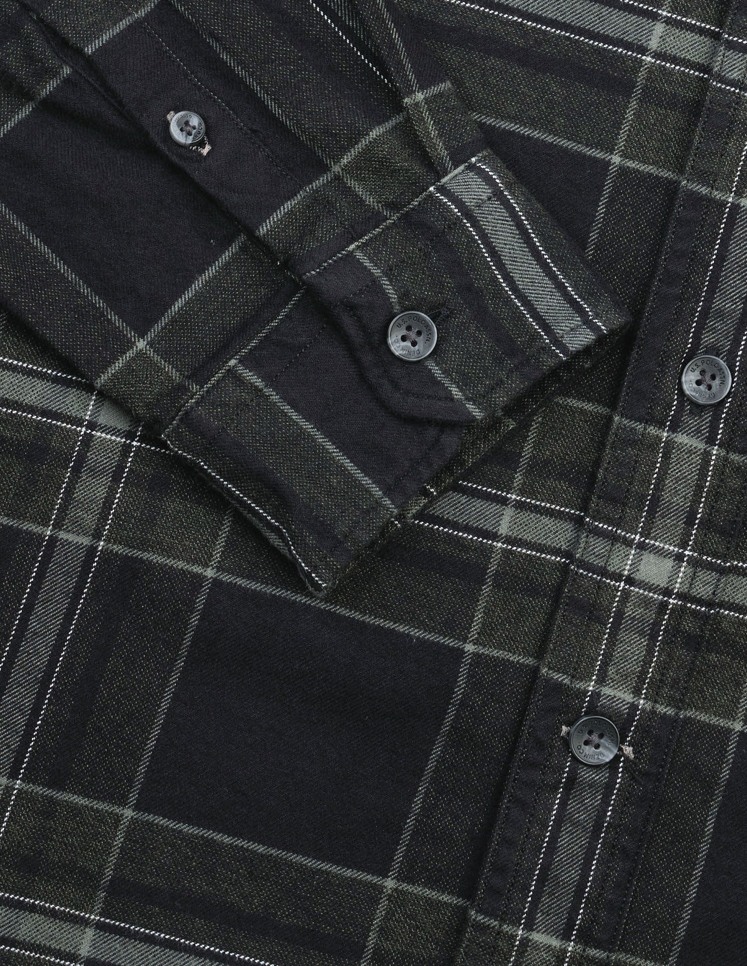 Plaid Checked Twill Shirt Dark Green - U.S. Polo Assn. India | Large