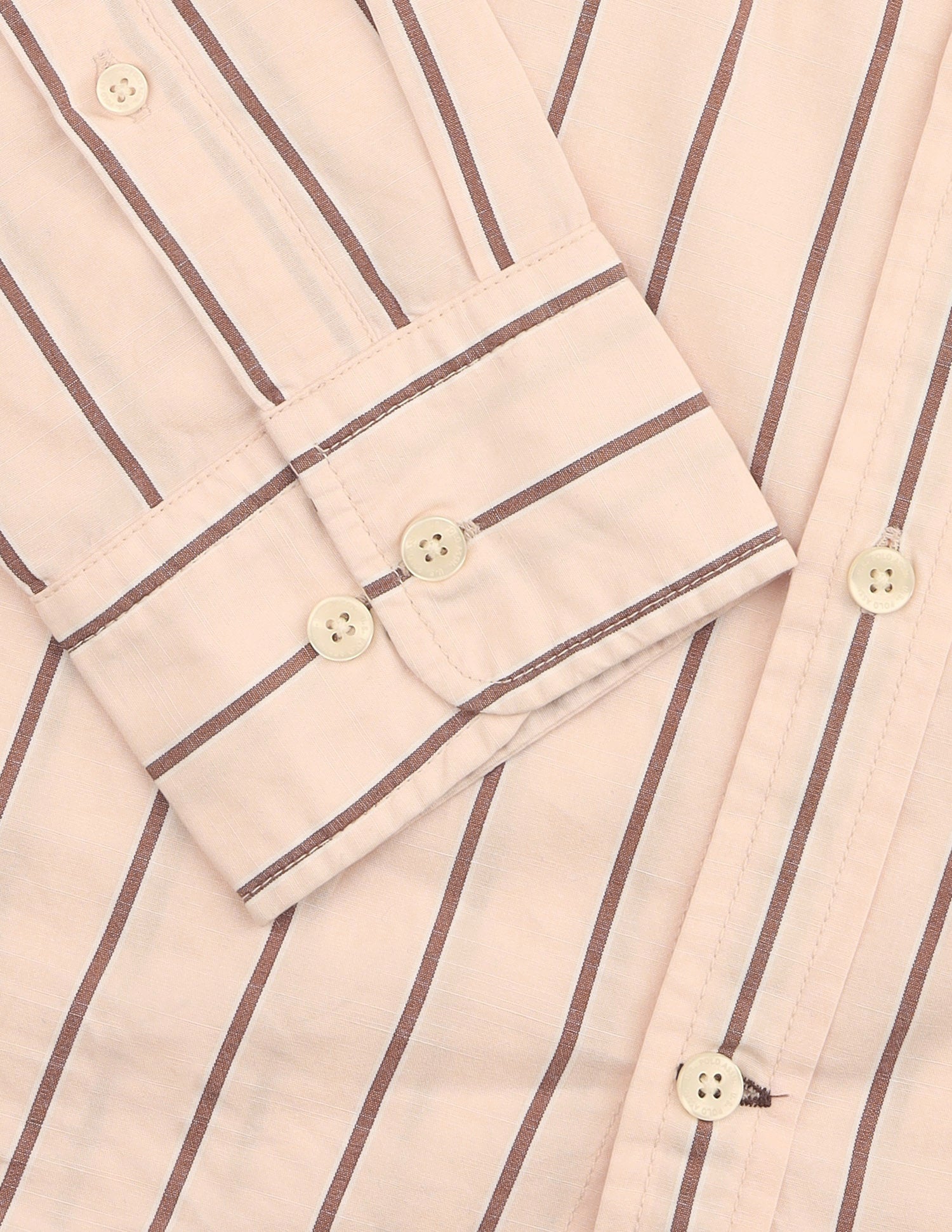 Tailored Fit Vertical Striped Shirt Peach - U.S. Polo Assn. India | Large