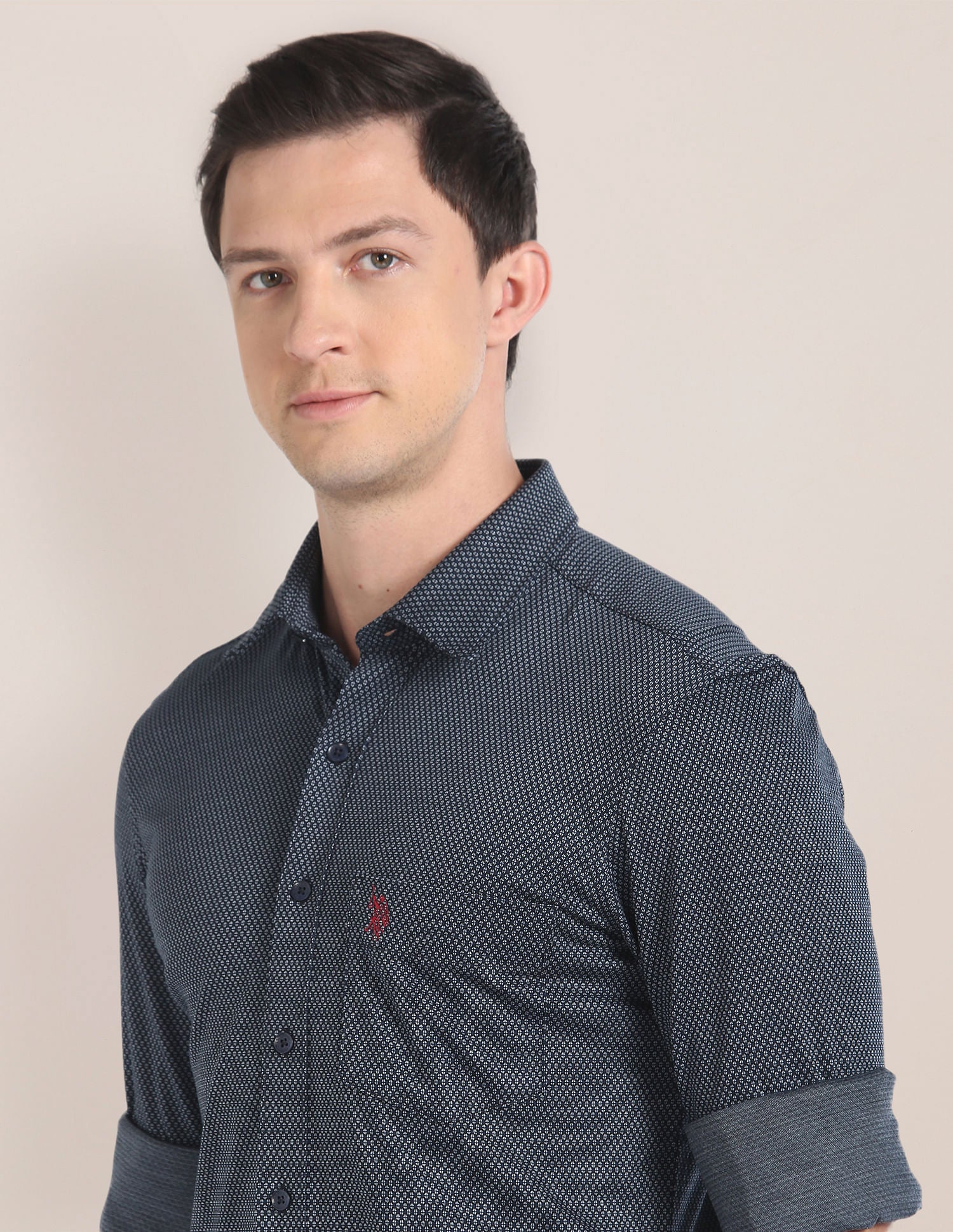 Geometric Print Casual Shirt Black - U.S. Polo Assn. India | Large