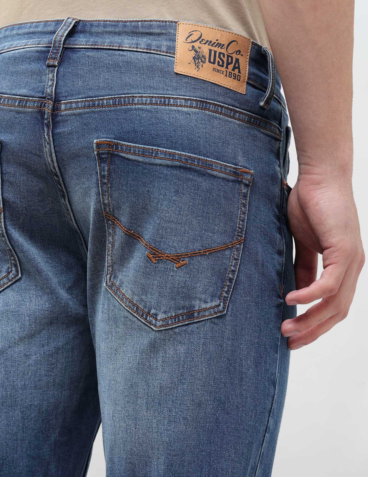 Cole Comfort Cropped Fit Blue Jeans Indigo - U.S. POLO ASSN. | Large