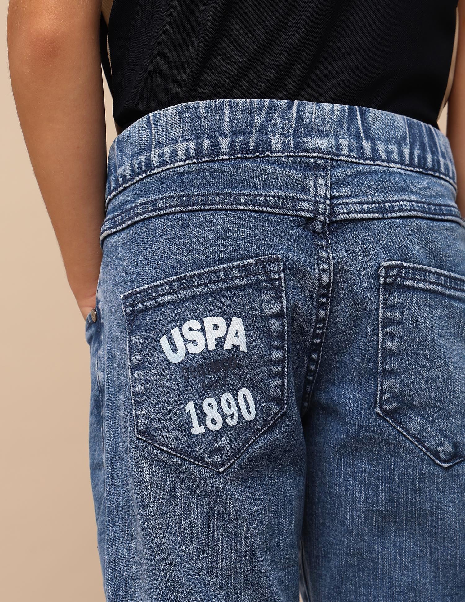 Boys Stone Washed Relaxed Fit Jeans Blue - U.S. POLO ASSN. | Large