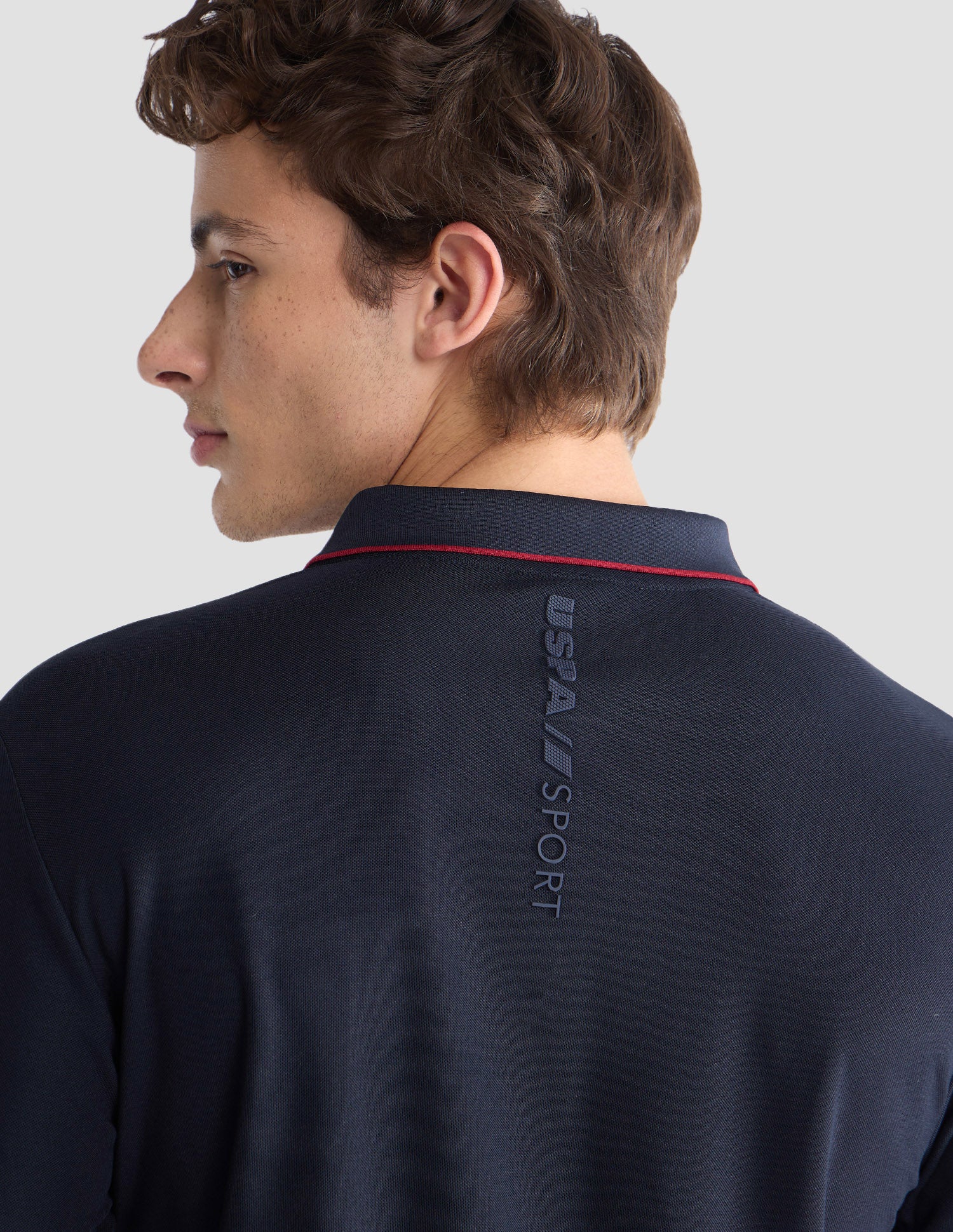 Colourblocked Slim Fit Active Polo Shirt Off White - U.S. Polo Assn. India | Large