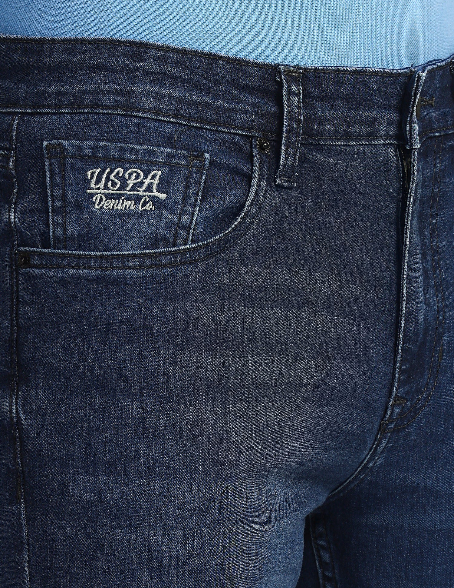 Harold Slim Straight Fit Blue Jeans Dark Blue - U.S. Polo Assn. India | Large
