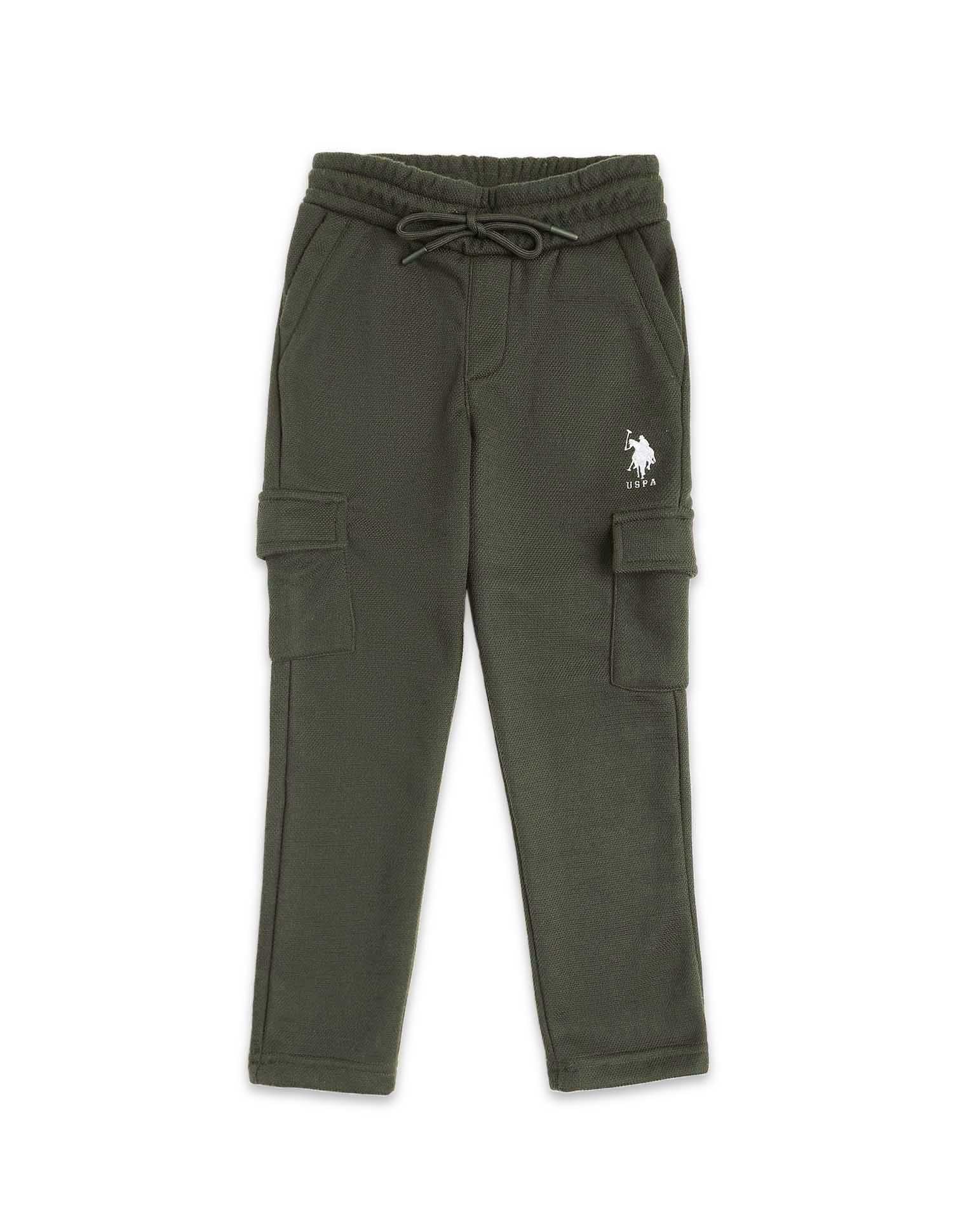 Boys Textured Regular Fit Track Pants Olive - U.S. POLO ASSN. | Large