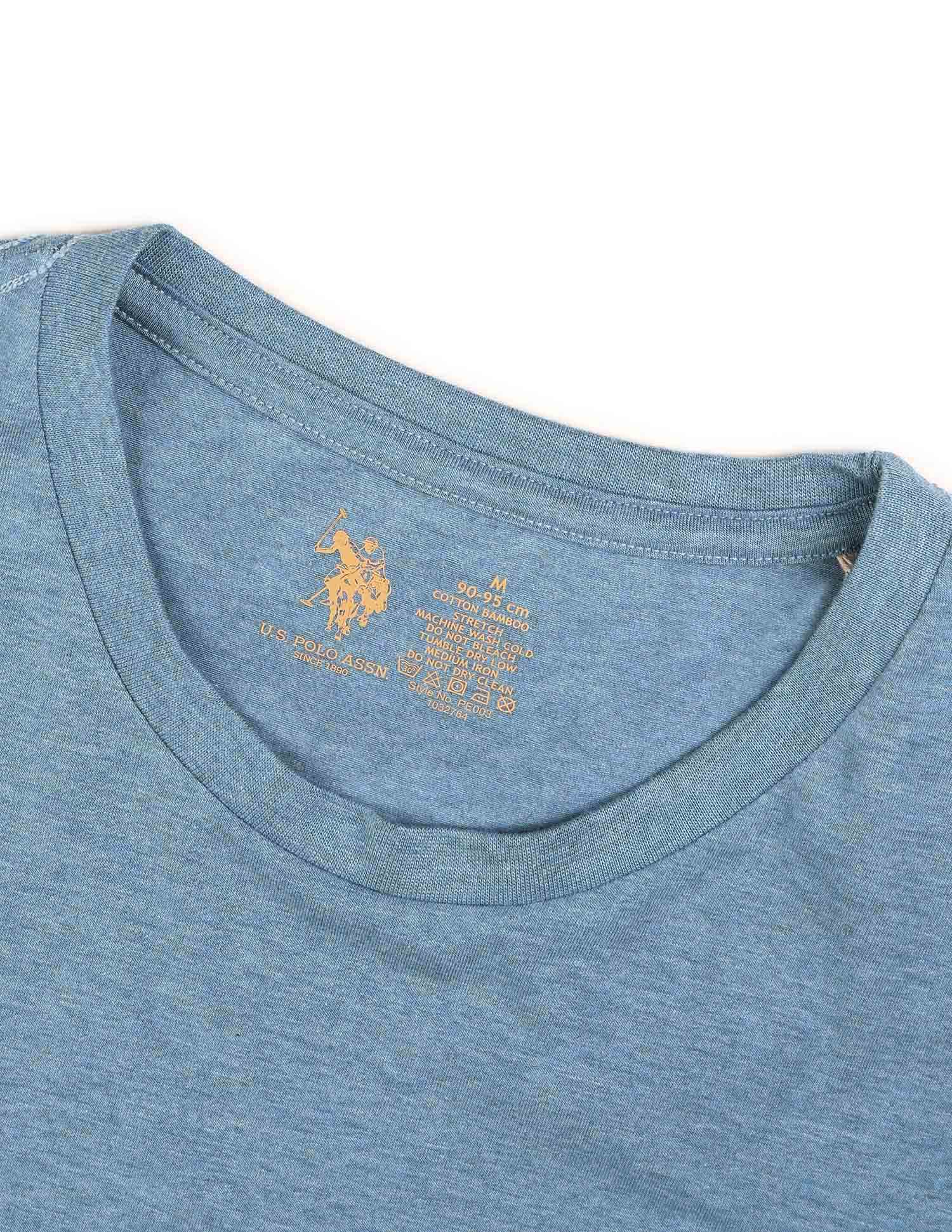 Antibacterial Comfort Fit Pe003 Lounge T-Shirt - Pack Of 1 Blue Melange - U.S. POLO ASSN. | Large