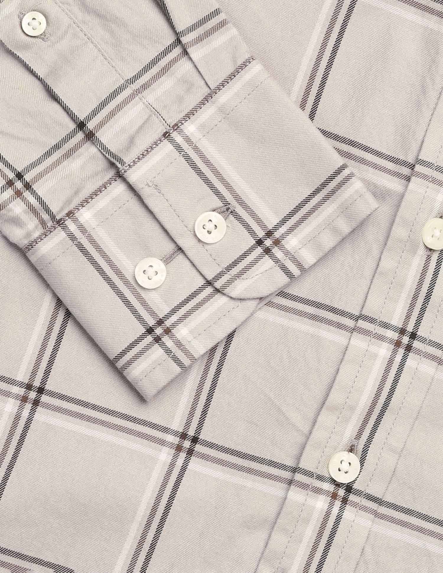 Pure Cotton Tailored Fit Shirt Grey - U.S. Polo Assn. India | Large