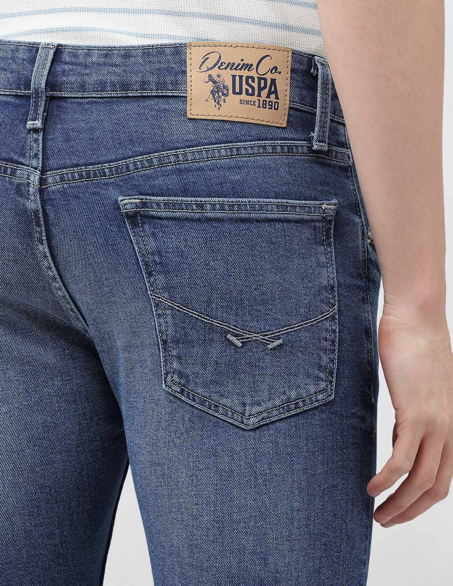 Regallo Skinny Fit Blue Jeans Mid Blue - U.S. Polo Assn. India | Large